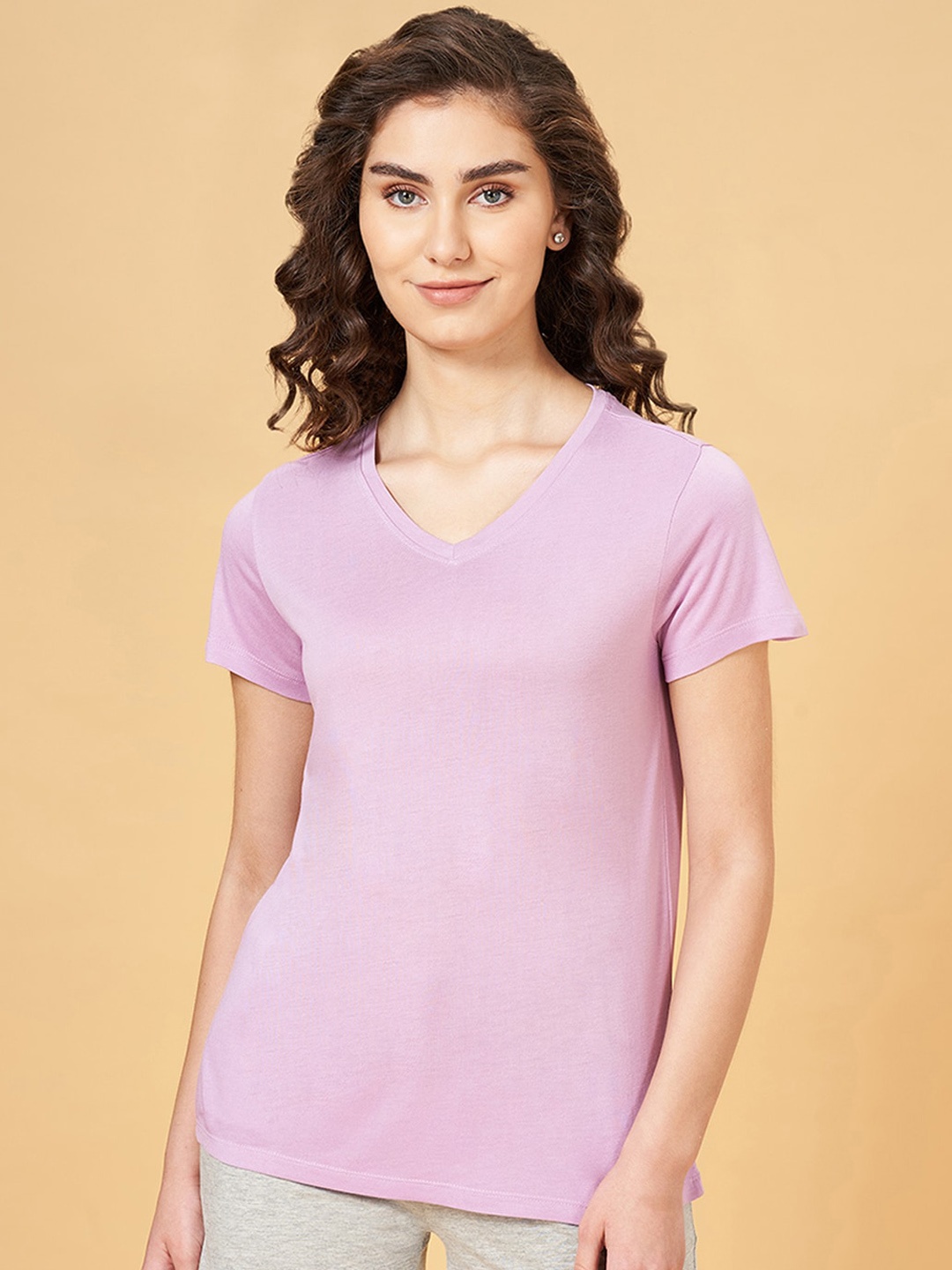 

Dreamz by Pantaloons V-Neck Short Sleeve Lounge T-Shirt, Purple