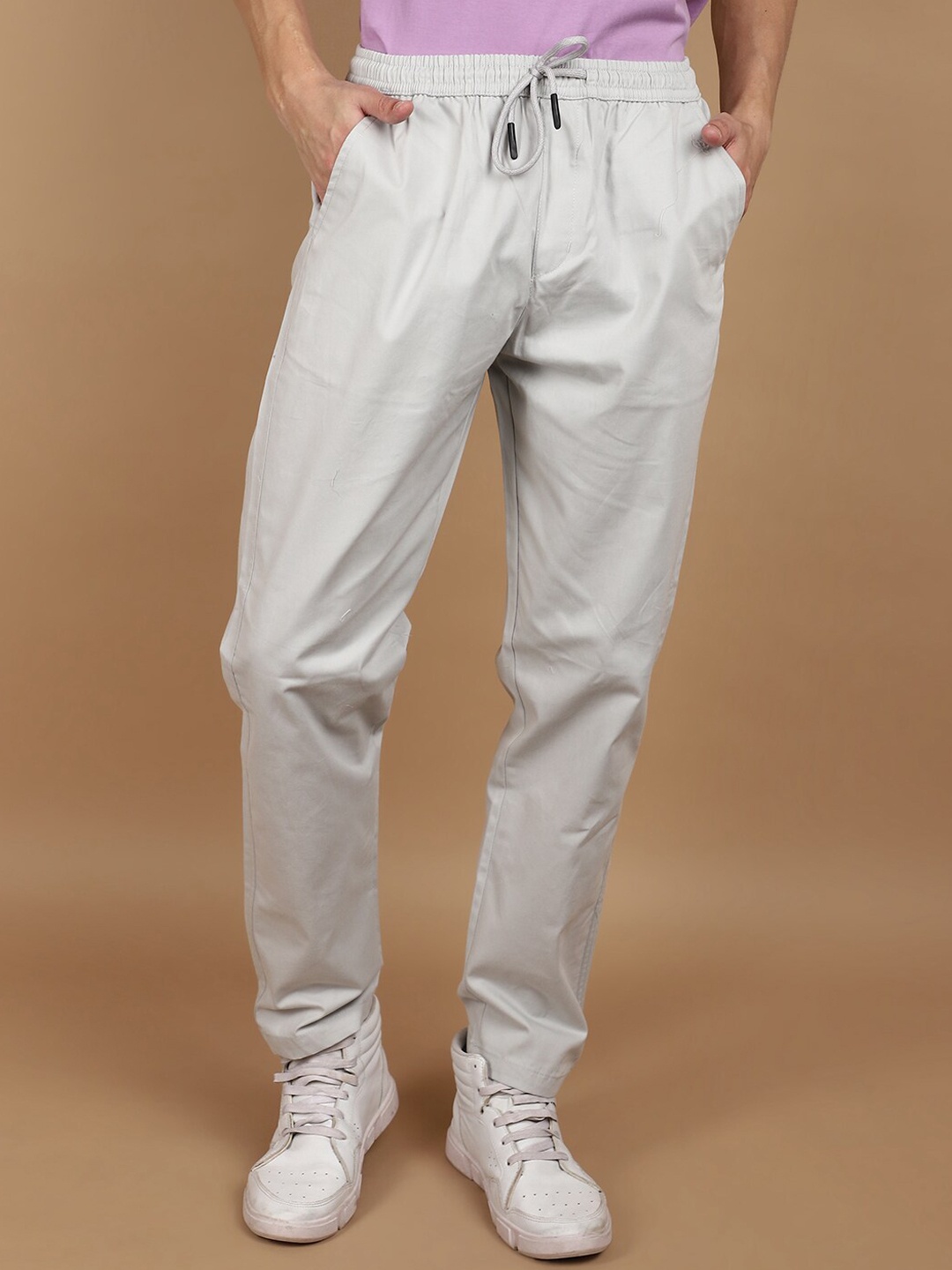 

V-Mart Men Mid Rise Cotton Track Pant, Grey