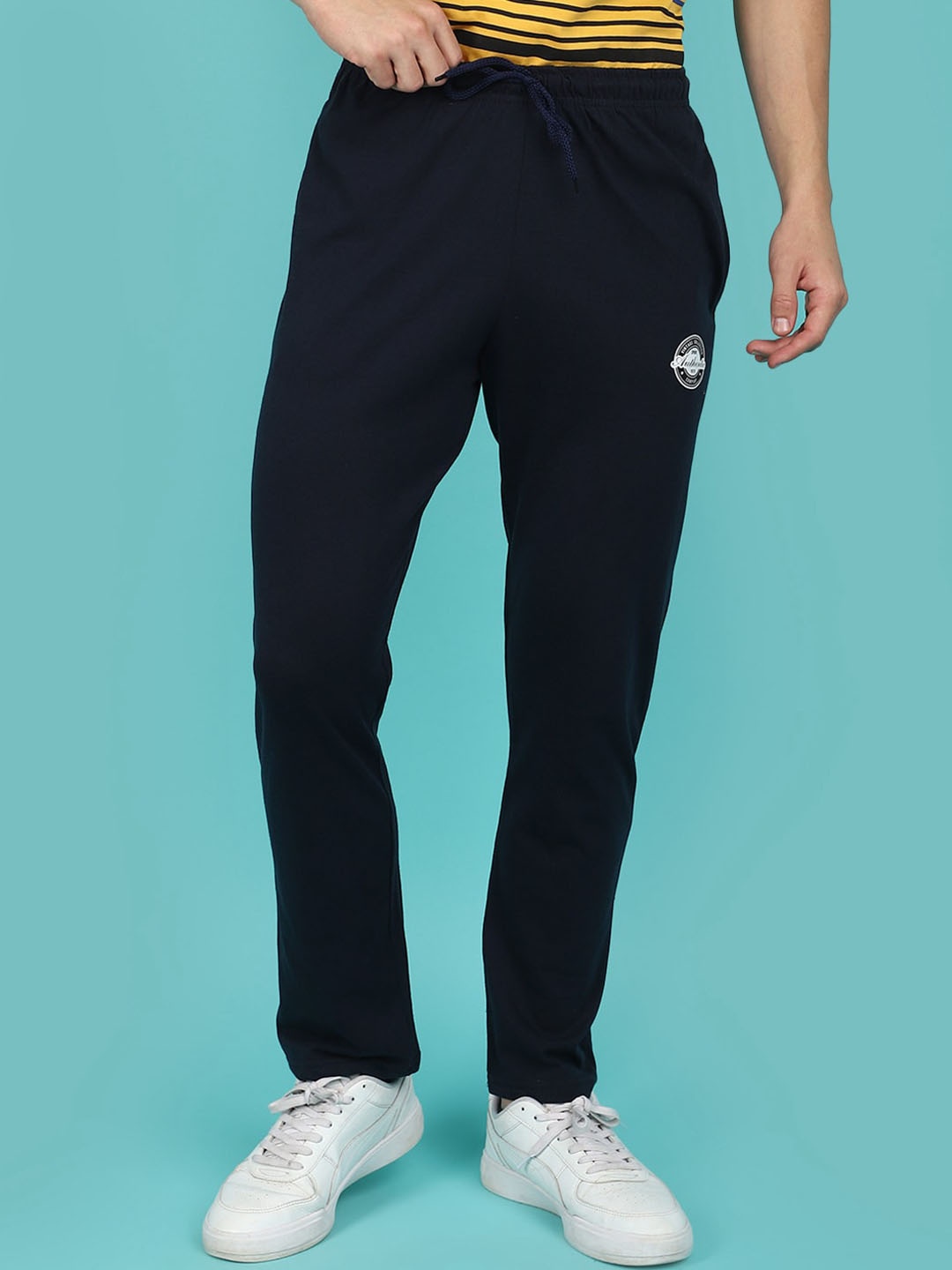 

V-Mart Men Mid-Rise Cotton Track Pant, Blue