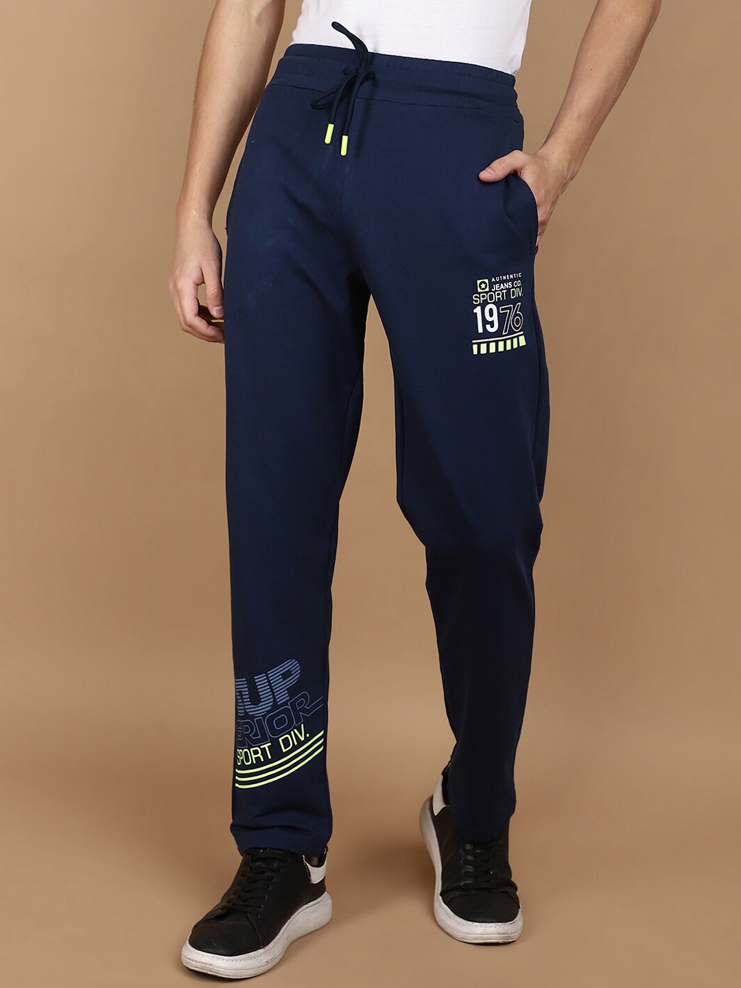 

V-Mart Men Printed Track Pants, Blue