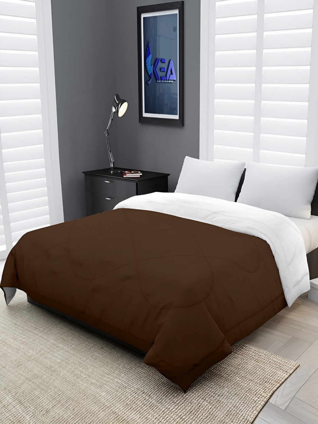 

RF RELAXFEEL Brown & White Heavy Winter 233 GSM Double Bed Comforter