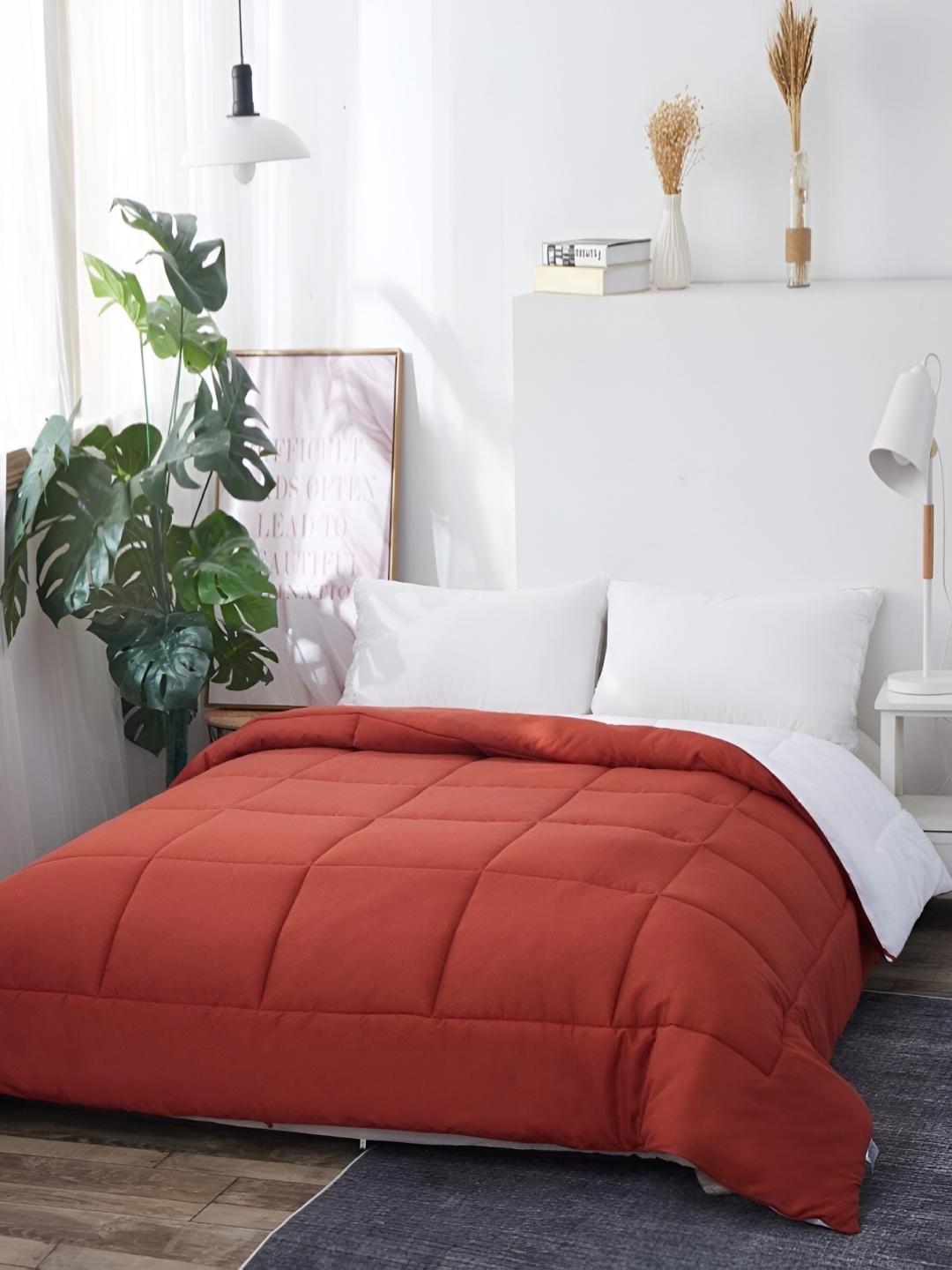 

RF RELAXFEEL Red & White Heavy Winter 233 GSM Double Bed Comforter