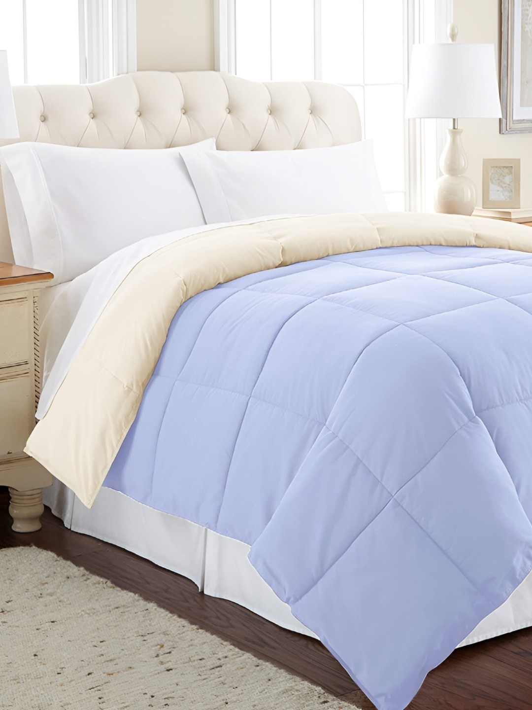 

RF RELAXFEEL Blue & Beige Heavy Winter 233 GSM Single Bed Comforter