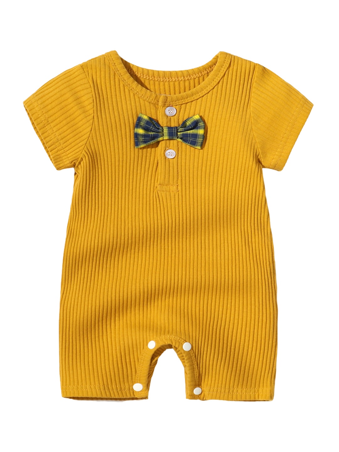 

StyleCast x Revolte Infants Ribbed Cotton Rompers, Yellow