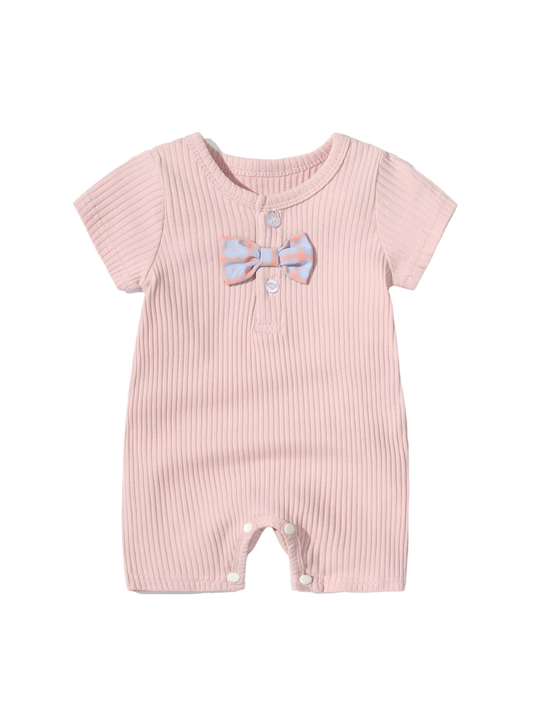 

StyleCast x Revolte Infants Ribbed Cotton Rompers, Pink