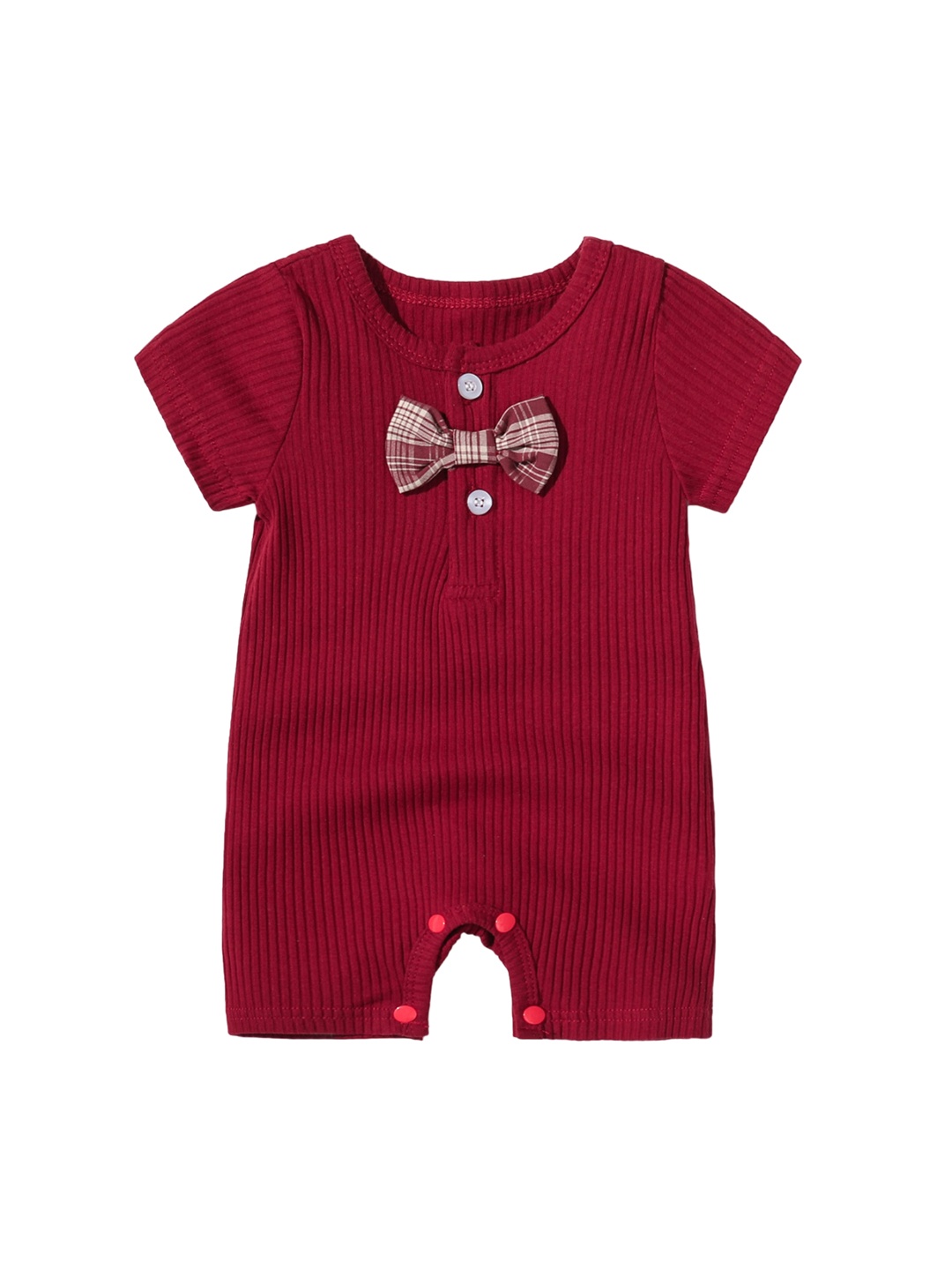 

StyleCast x Revolte Infants Ribbed Cotton Rompers, Maroon