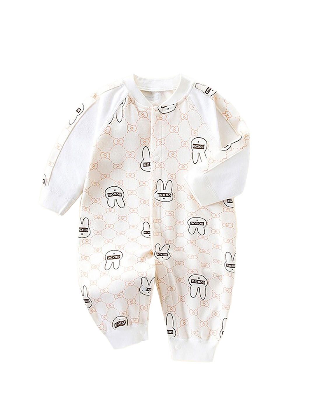 

StyleCast x Revolte Infant Boys Printed Cotton Long Sleeve Rompers, Beige