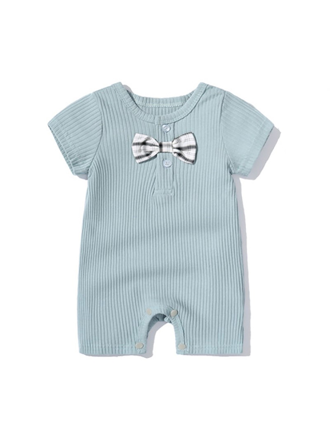 

StyleCast x Revolte Infants Ribbed Cotton Rompers, Blue