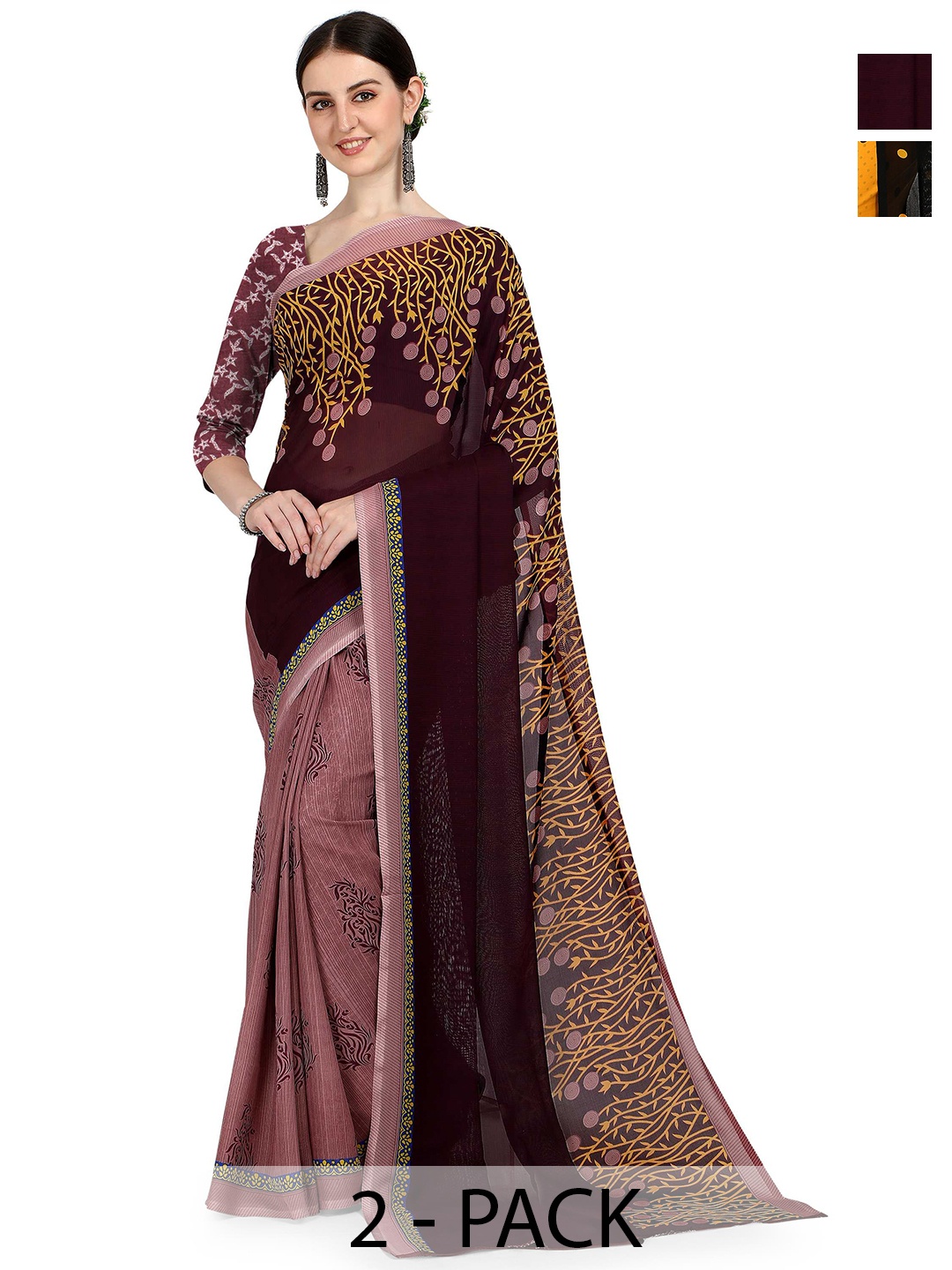 

ANAND SAREES Floral Saree, Purple