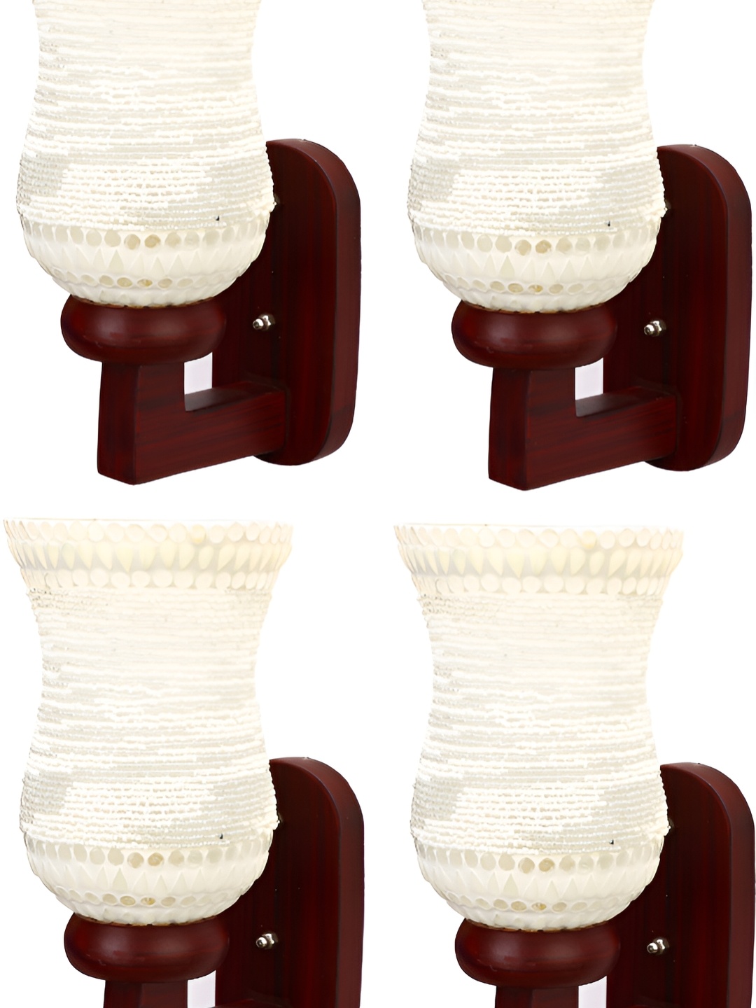 

1ST TIME White 4 Pieces Textured Glass Wall Lamp