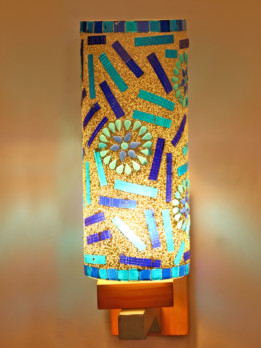 

1ST TIME White & Blue Glass Rectangle Shaped Wall Lamps