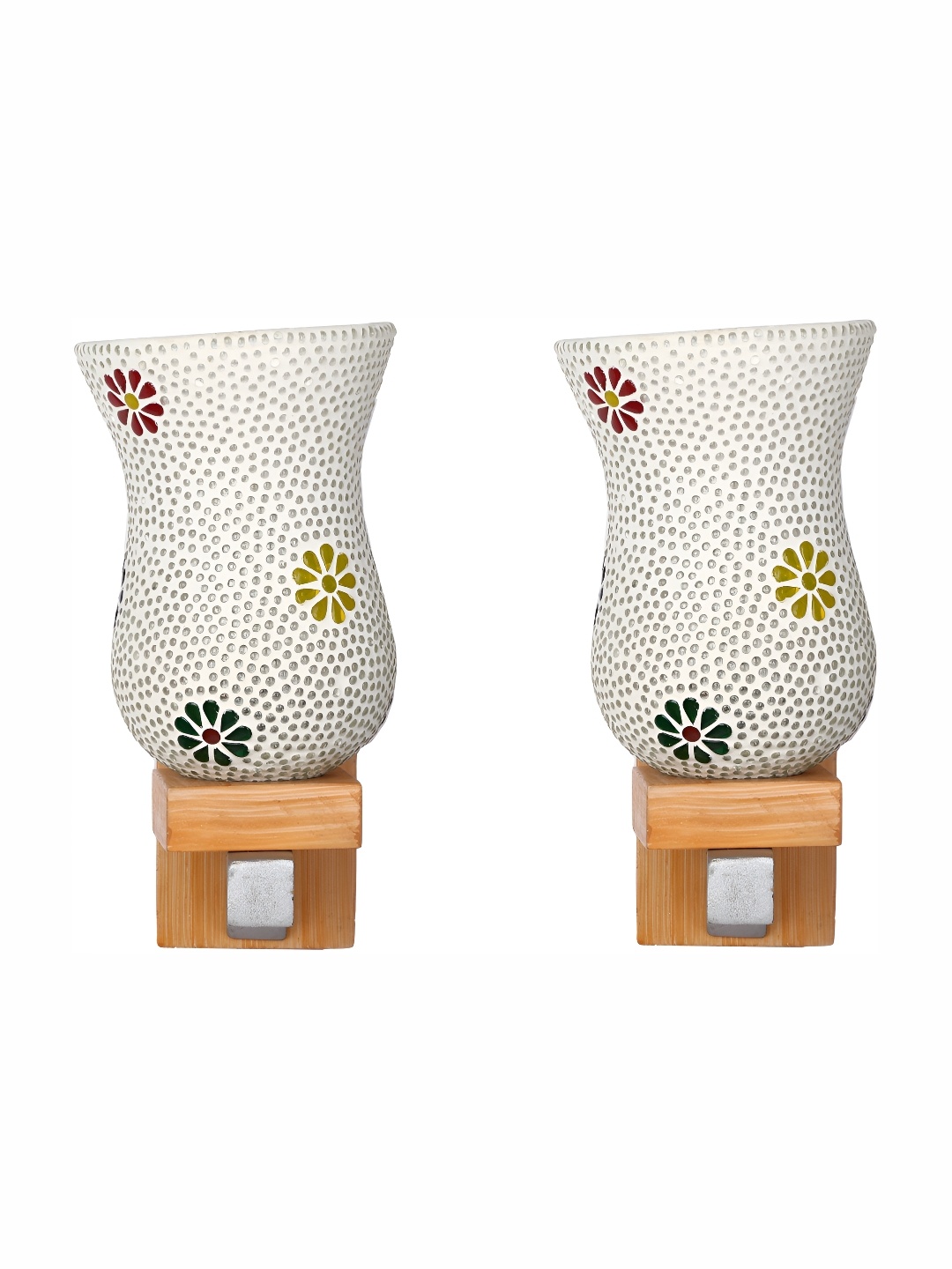

1ST TIME White & Blue 2 Pc Textured Glass Traditional Wall Lamp