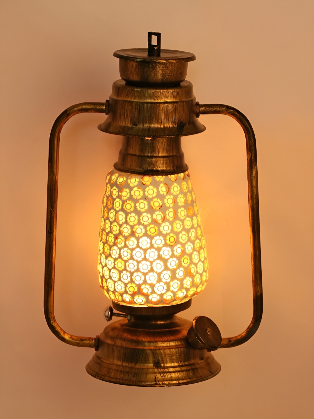 

1ST TIME White & Brown Textured Abstract Shaped Glass Wall Lamp
