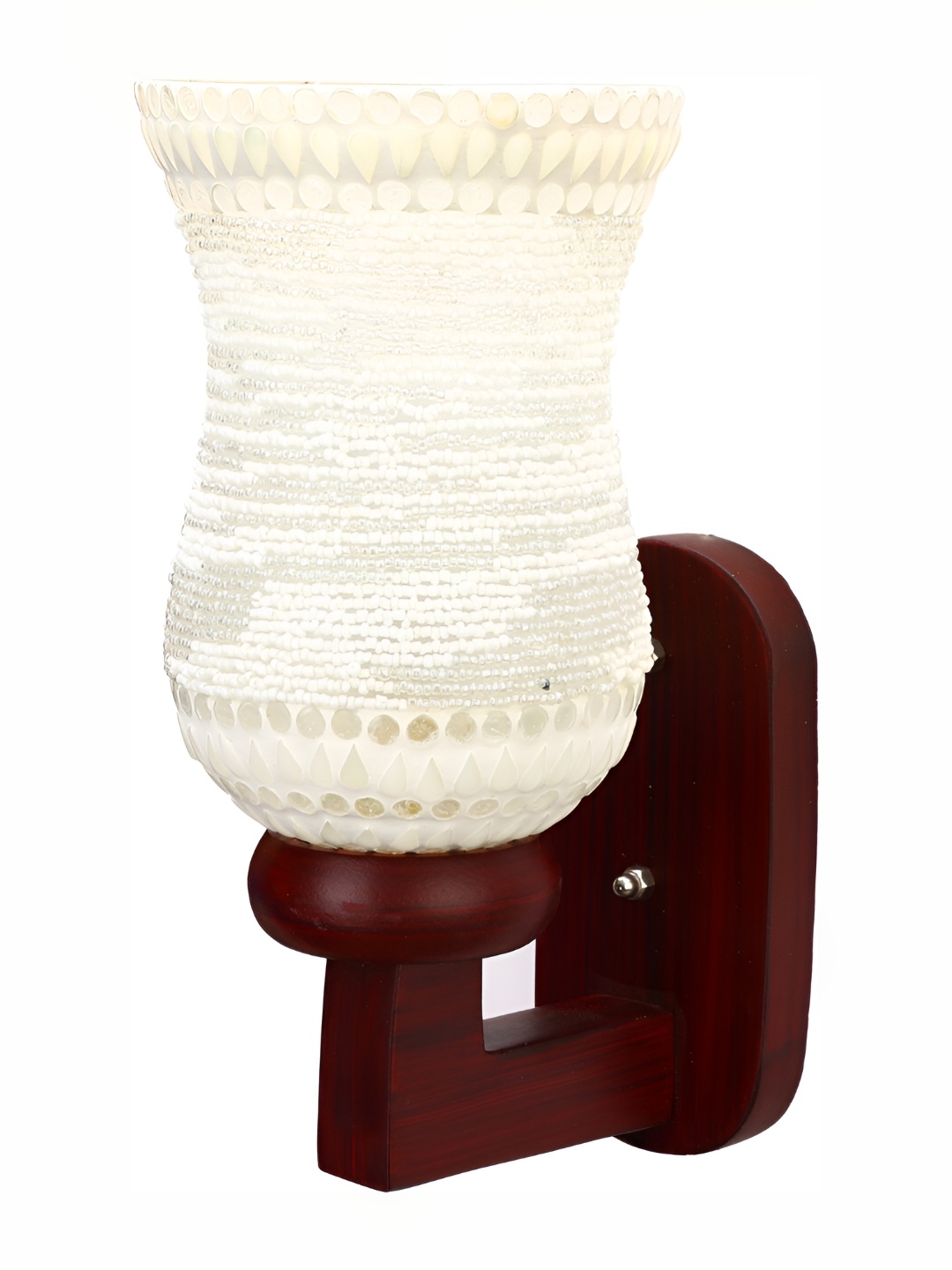 

1ST TIME White & Beige Printed Glass Traditional Wall Lamp