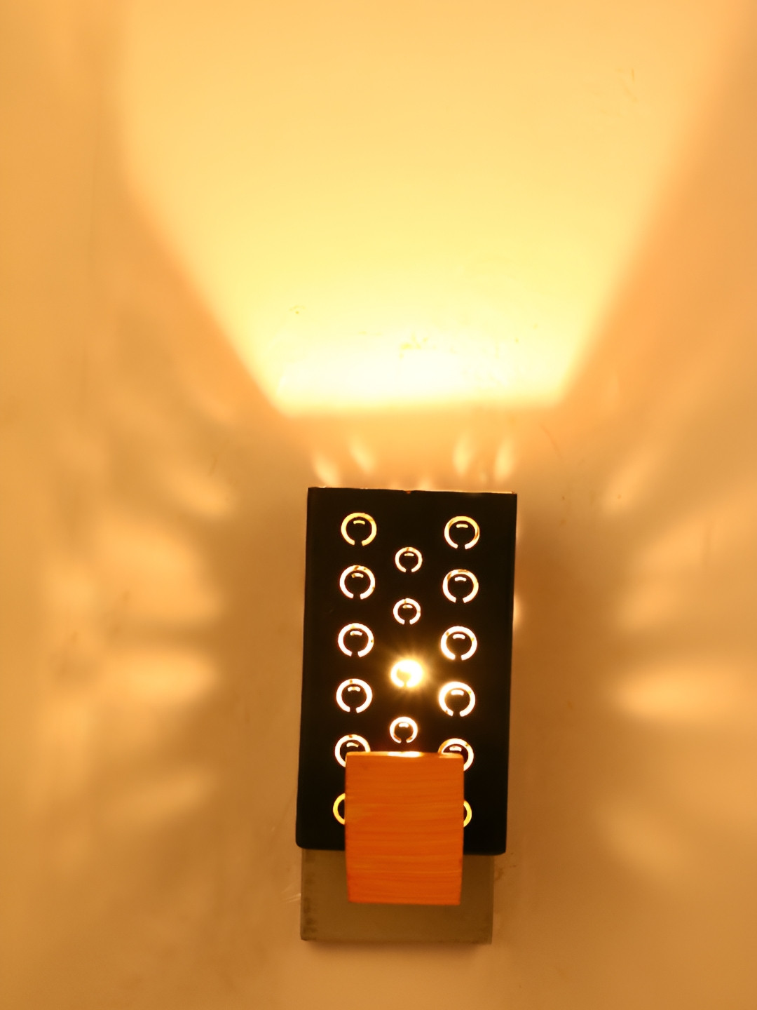 

1ST TIME Black Textured Glass Contemporary Rectangle Shaped Wall Lamp