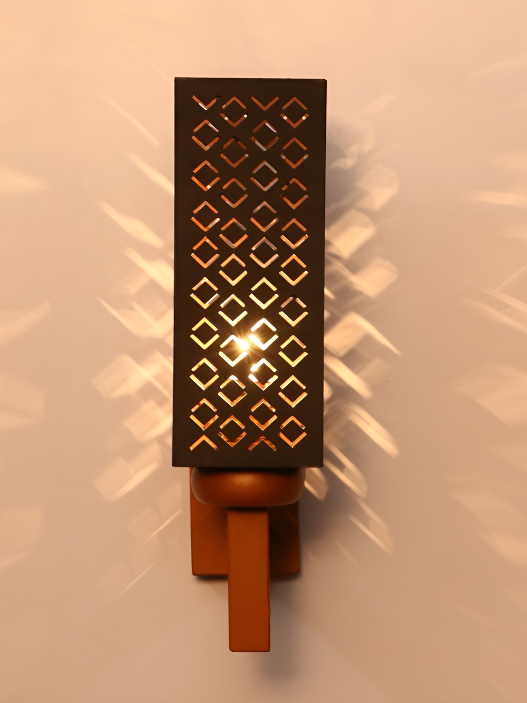 

1ST TIME Black Textured Glass Traditional Square Shaped Wall Lamp