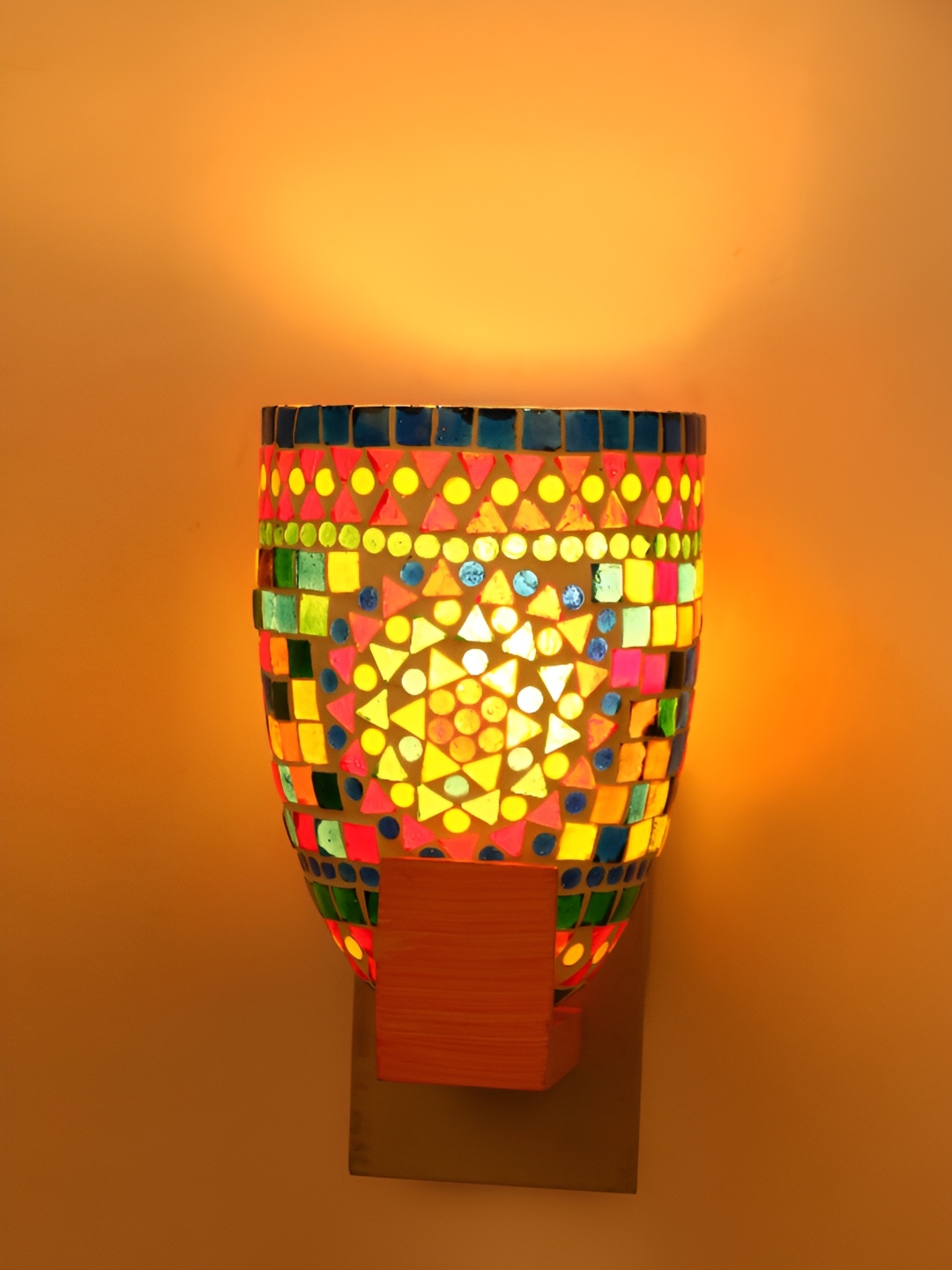 

1ST TIME Red & Yellow Textured Glass Contemporary Wall Lamp