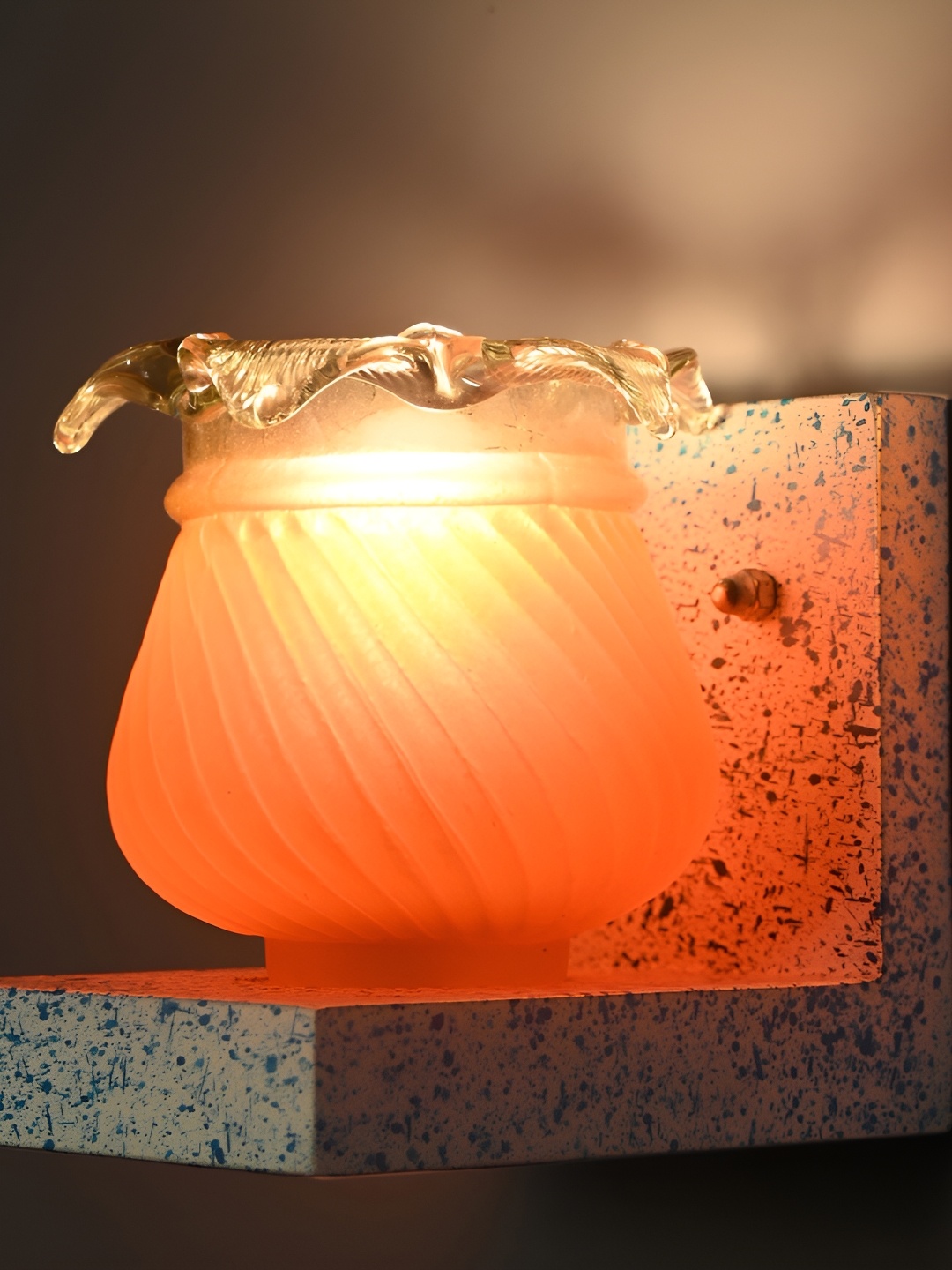 

1ST TIME Orange & White Textured Glass Traditional Wall Lamp