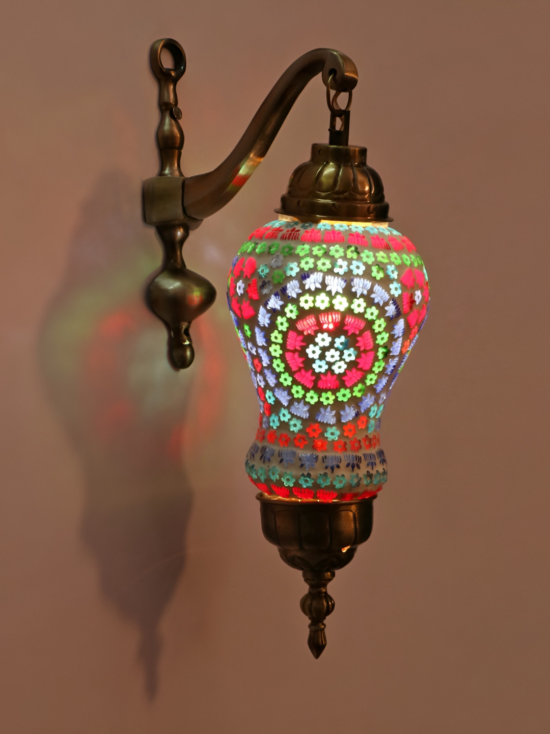 

1ST TIME White & Green Textured Glass Traditional Abstract Shaped Wall Lamp