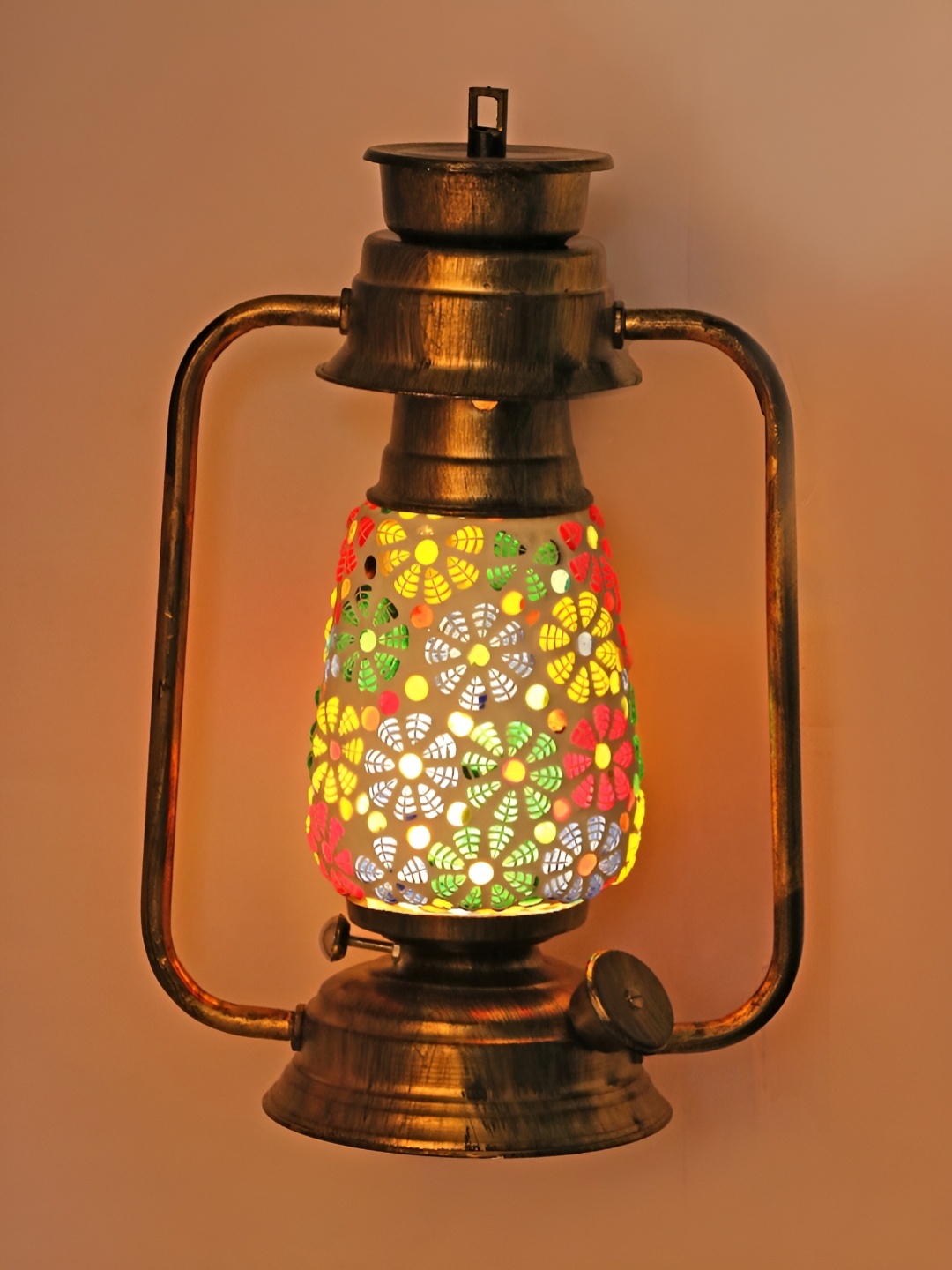 

1ST TIME White & Blue Textured Glass Traditional Abstract Shaped Shaped Wall Lamp