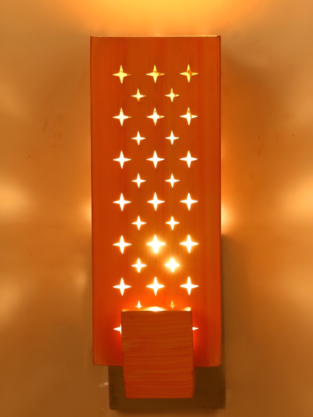 

1ST TIME Yellow Printed Wooden Contemporary Wall Lamp