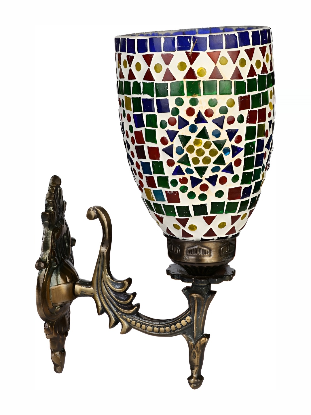 1ST TIME White & Blue Textured Glass Traditional Wall Lamp