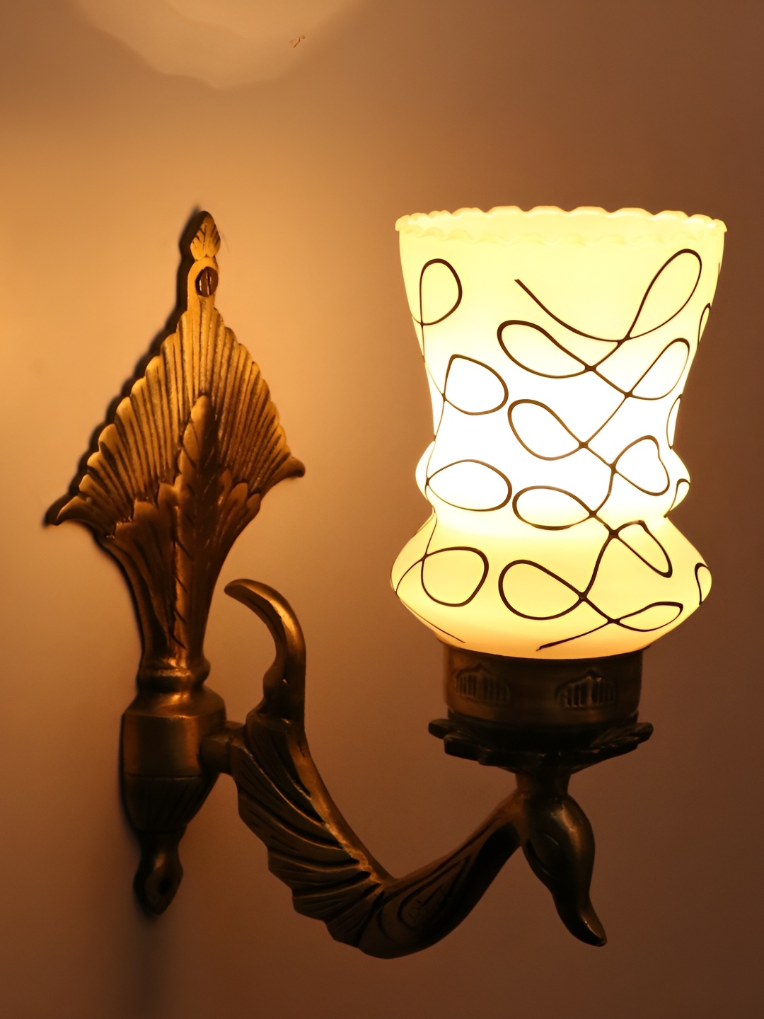 1ST TIME Black & White Printed Glass Contemporary Wall Lamp