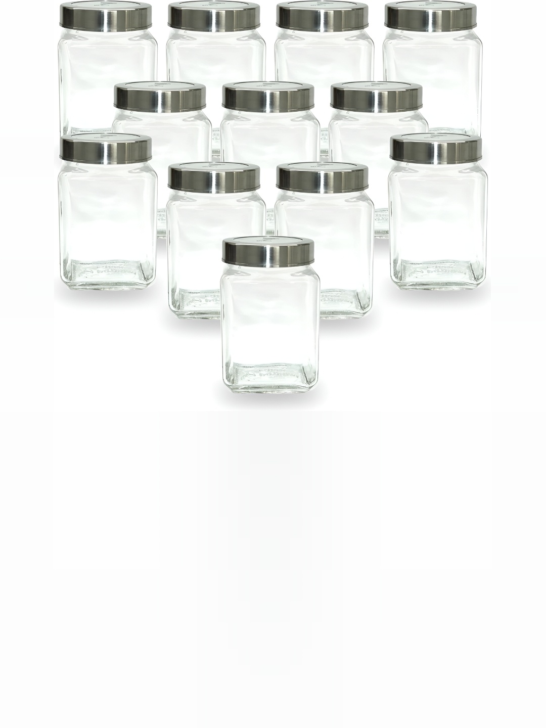 

tyche enterprises Transparent 12 Pcs Glass Container with Lid