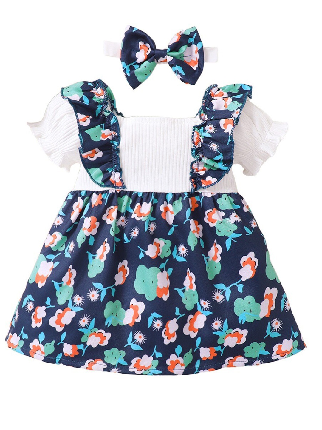 

StyleCast x Revolte Girls Floral Print A-Line Dress, Blue