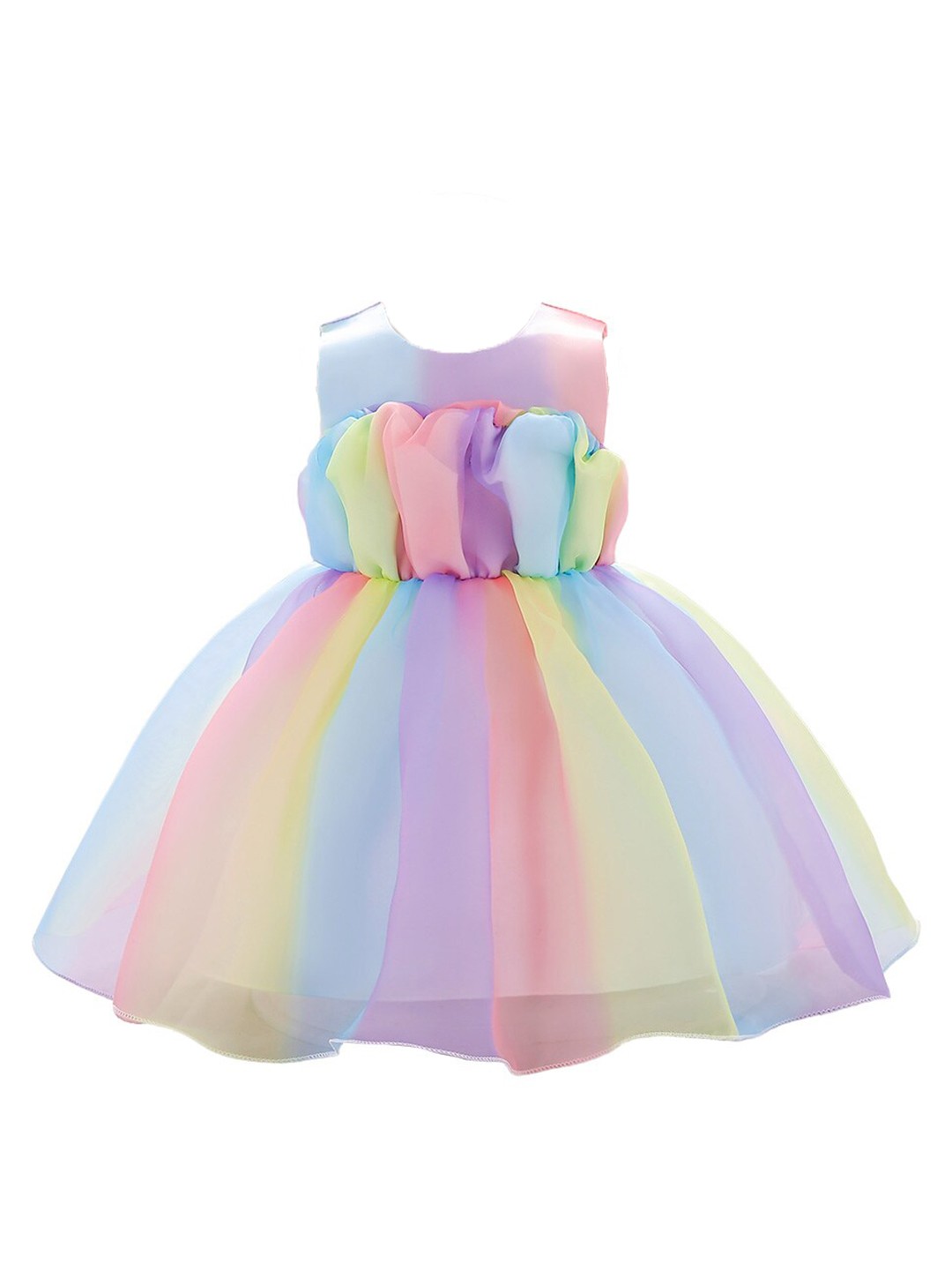 

StyleCast x Revolte Purple Girls Colourblocked Sleeveless Balloon Dress