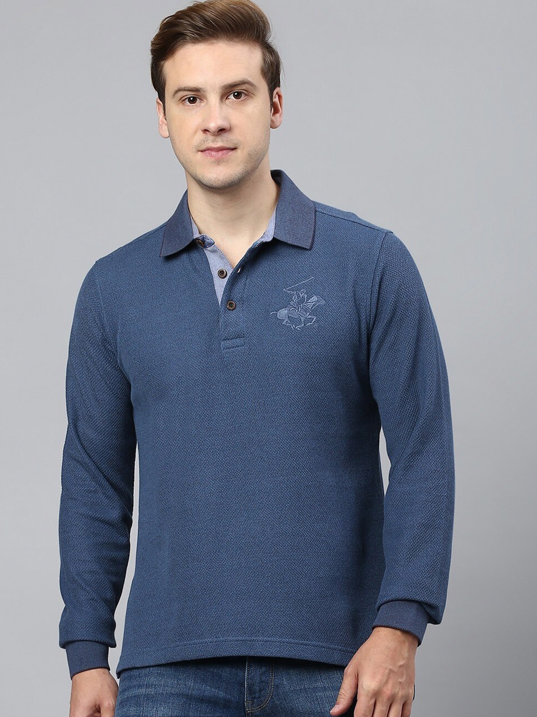 

Beverly Hills Polo Club Polo Collar Pure Cotton T-shirt, Blue