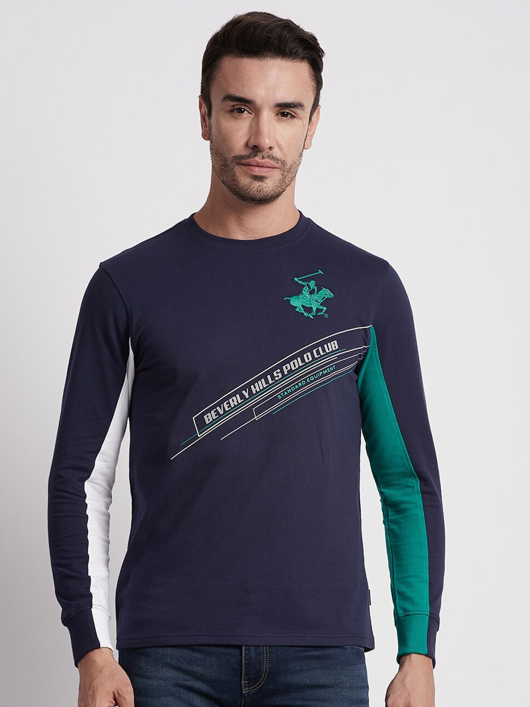 

Beverly Hills Polo Club Typography Printed Pure Cotton T-shirt, Blue