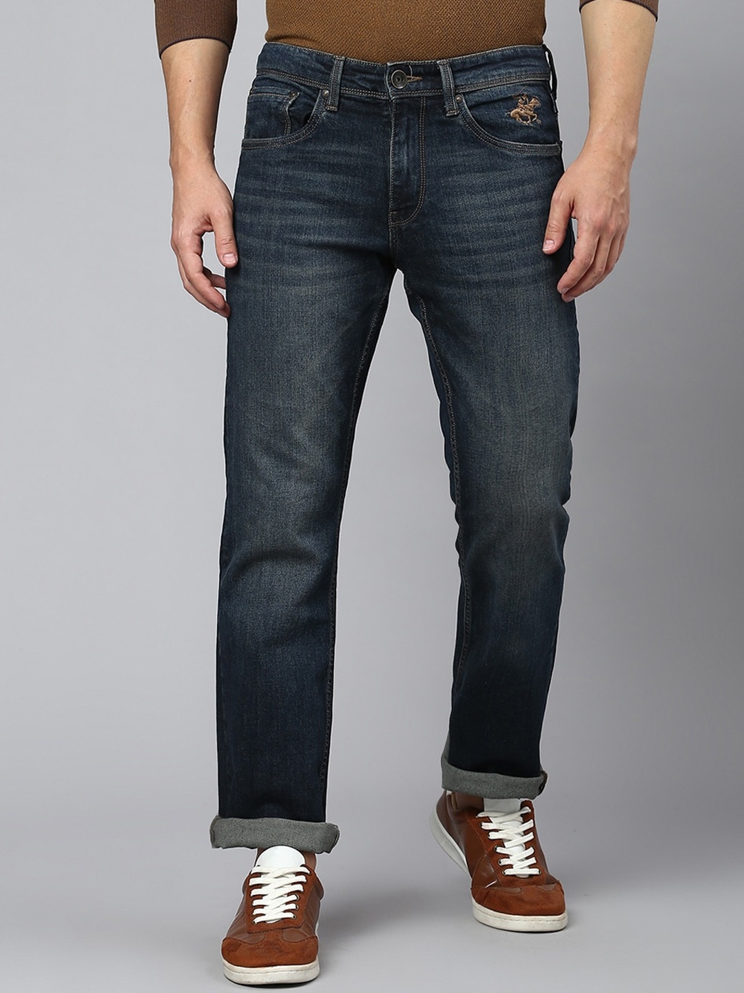 

Beverly Hills Polo Club Men Skinny Fit Clean Look Light Fade Stretchable Jeans, Blue