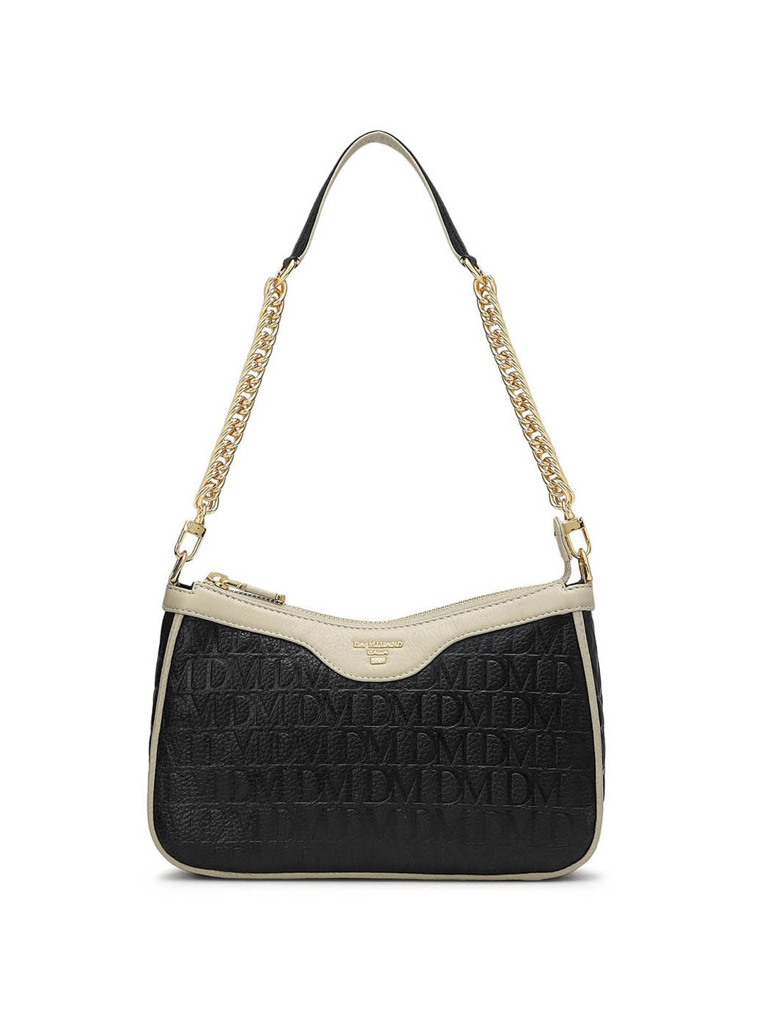

Da Milano Textured Leather Structured Shoulder Bag, Black