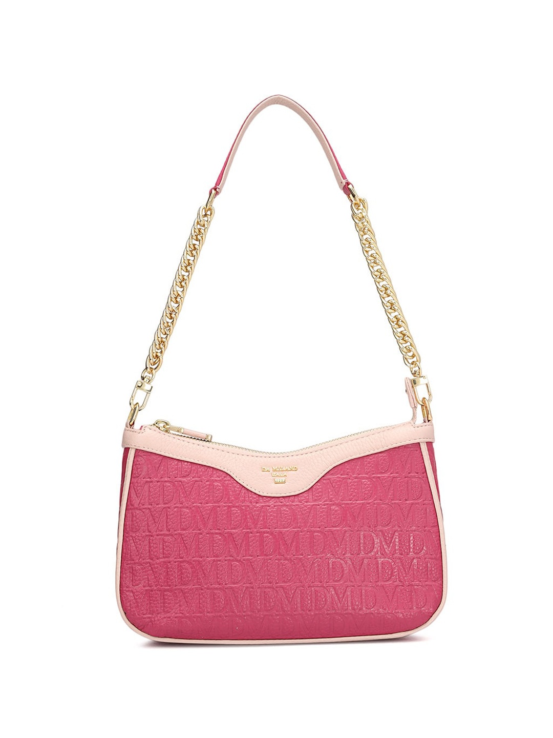 

Da Milano Textured Leather Structured Shoulder Bag, Magenta