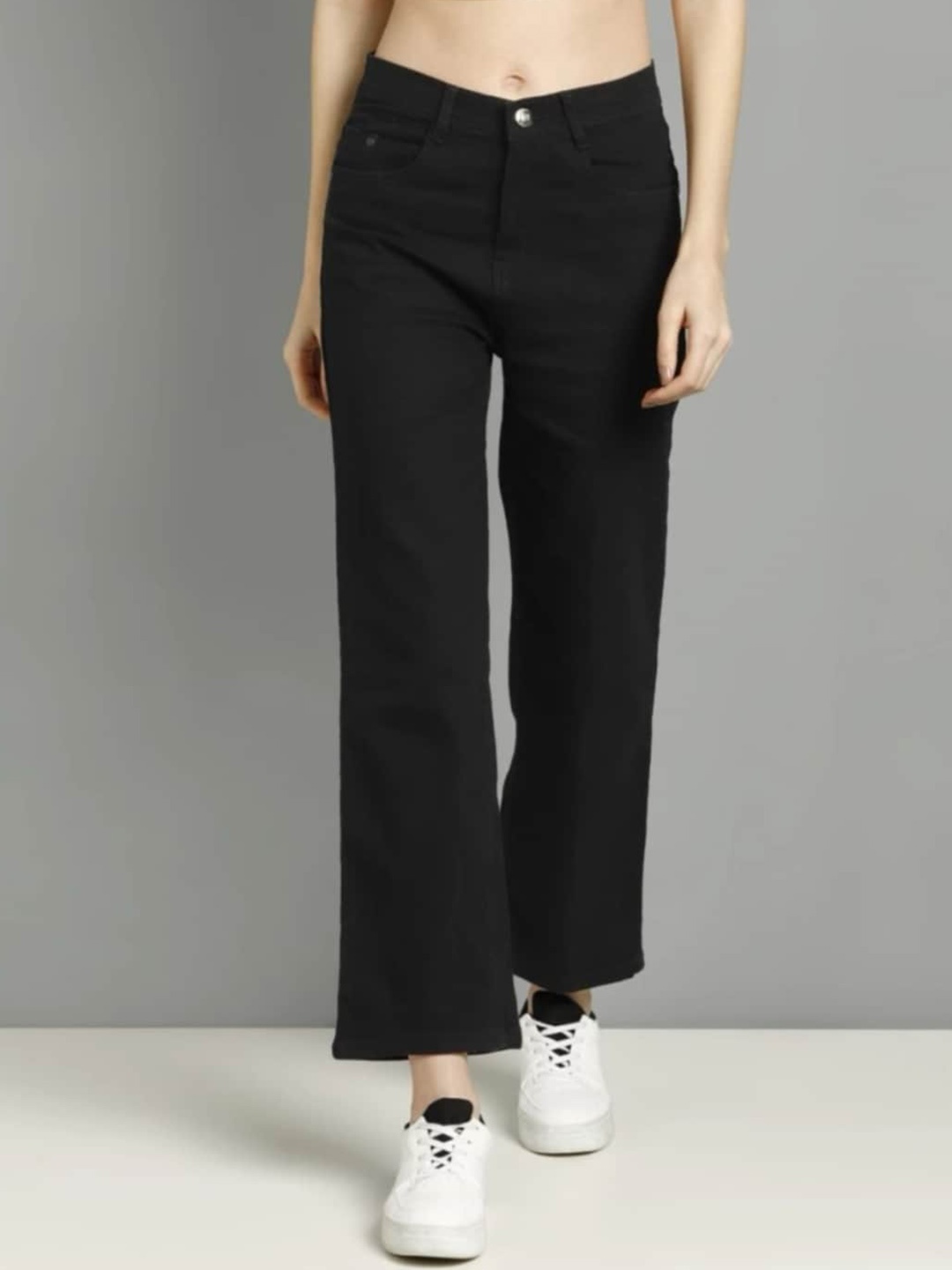 

BAESD Girls Straight Fit High-Rise Cotton Jeans, Black