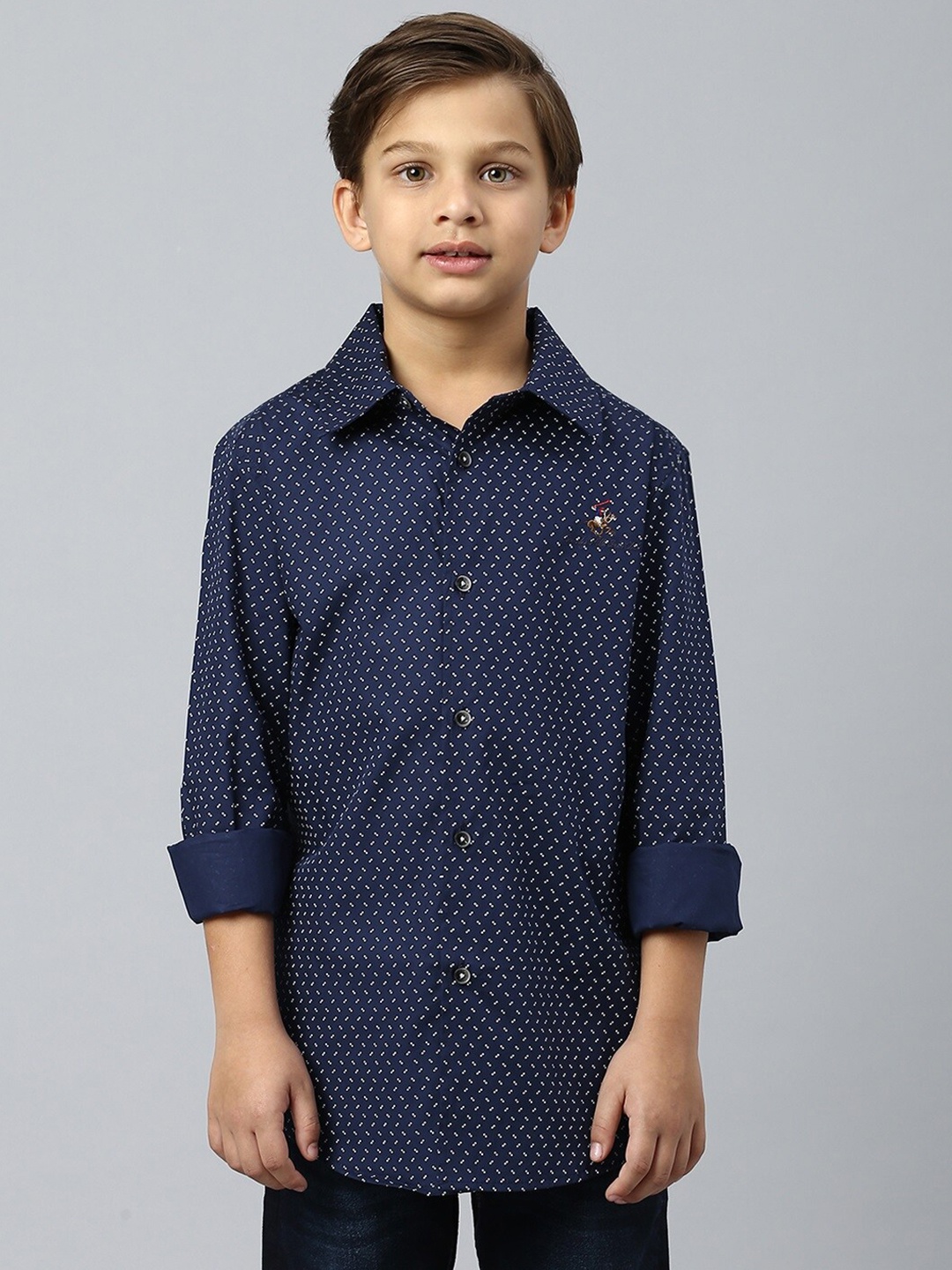 

Beverly Hills Polo Club Boys Micro Ditsy Printed Casual Shirt, Blue