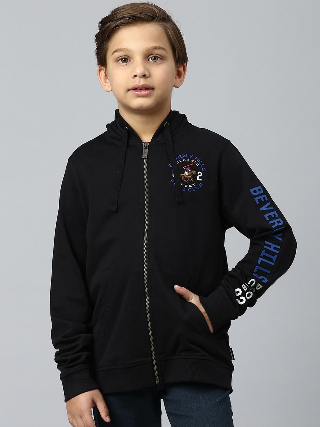 

Beverly Hills Polo Club Boys Hooded Cotton Sweatshirt, Black