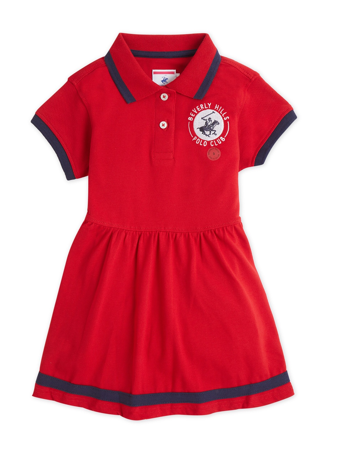 

Beverly Hills Polo Club Girls Shirt Collar Fit & Flare Dress, Red