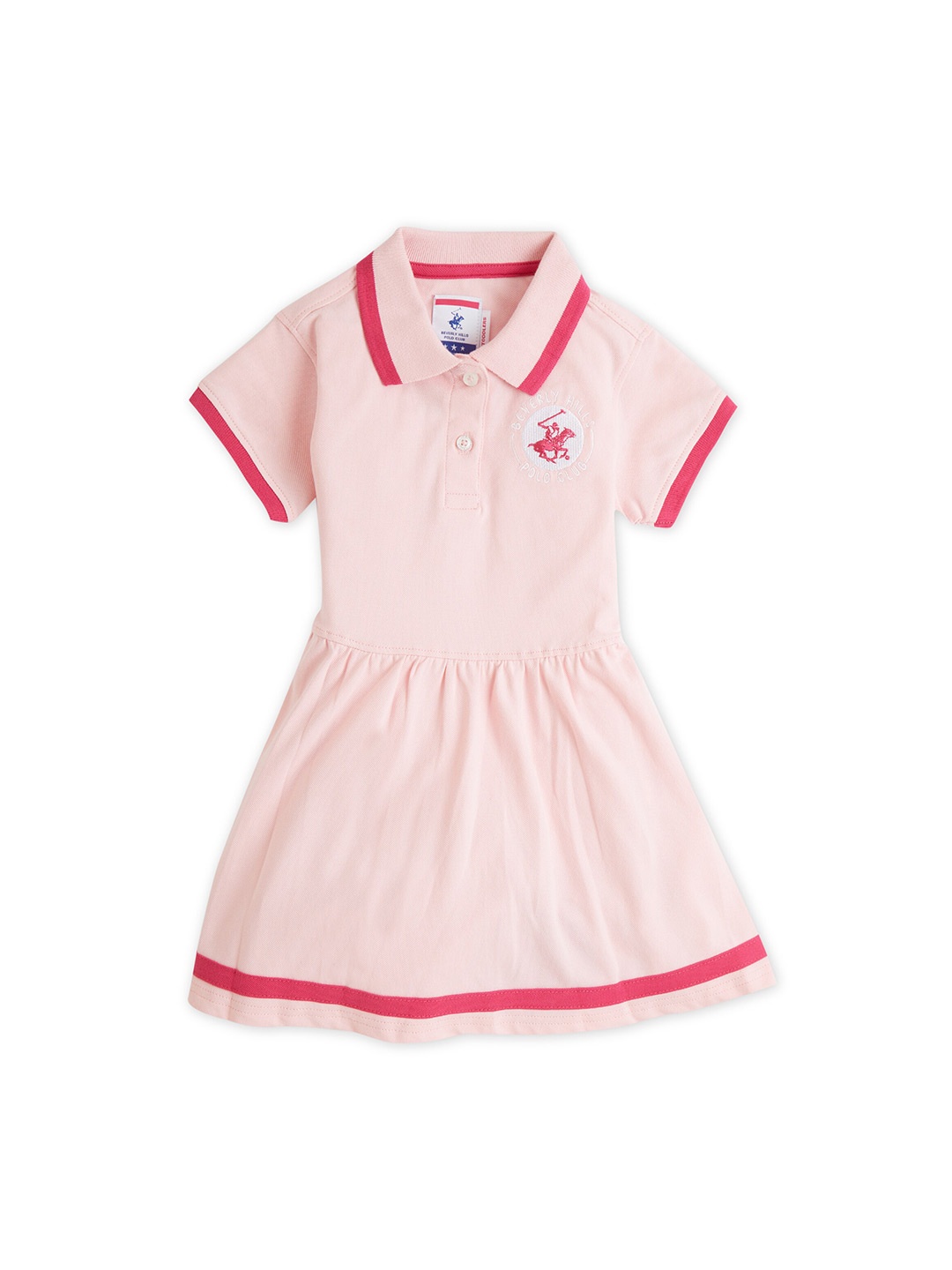 

Beverly Hills Polo Club Girls Shirt Collar A-Line Dress, Pink