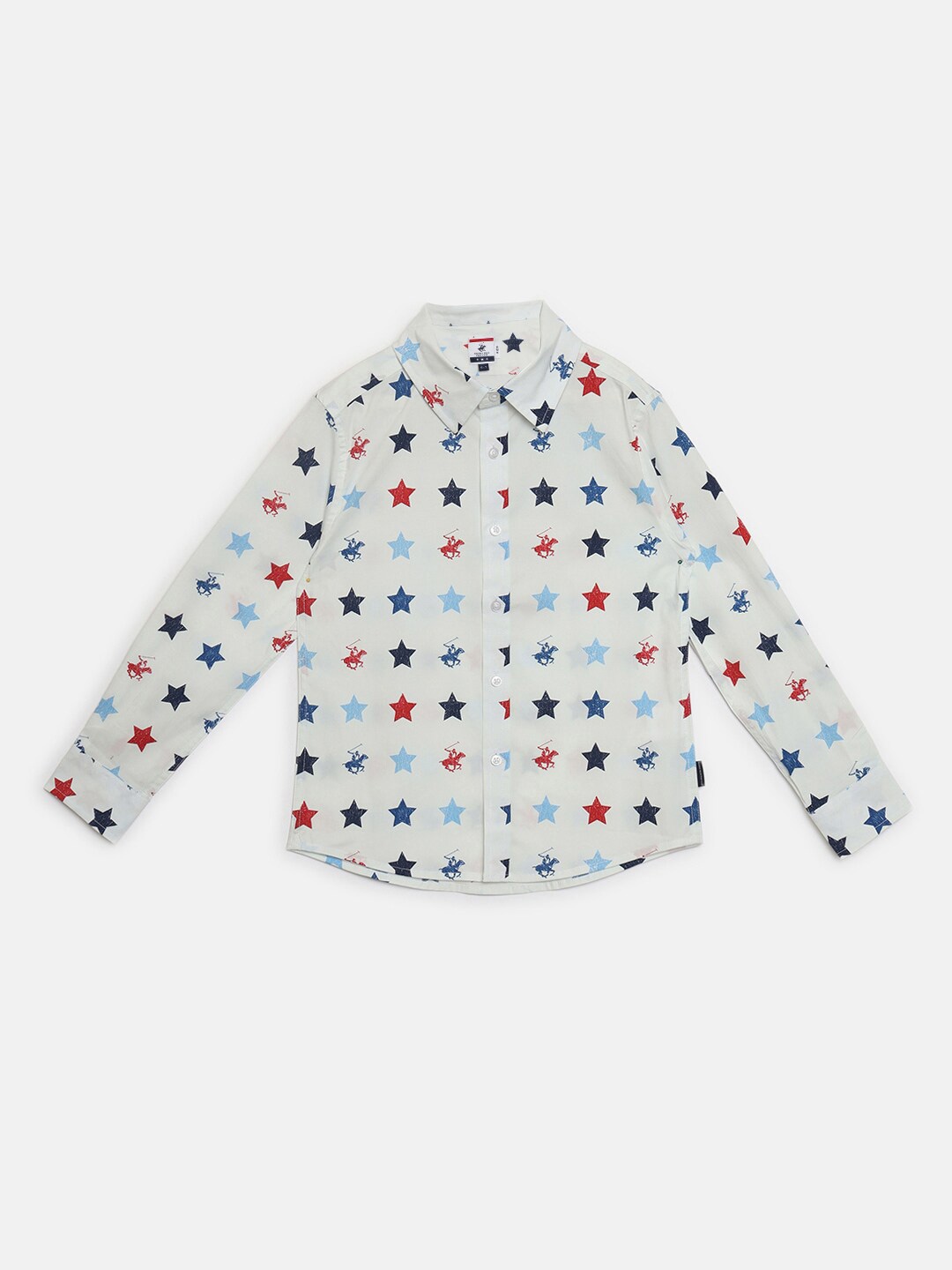 

Beverly Hills Polo Club Boys Star Printed Casual Shirt, White