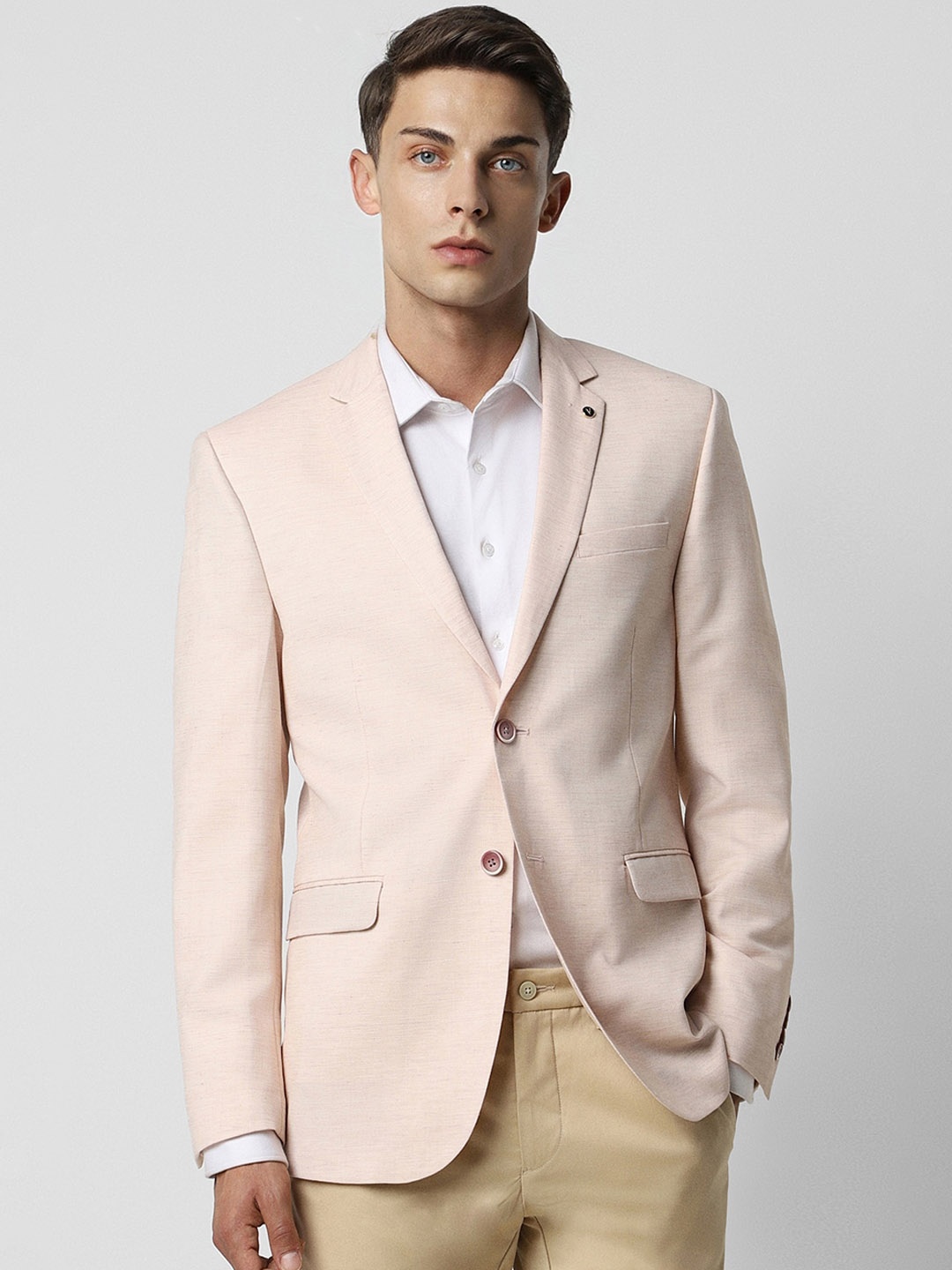 

Van Heusen Slim Fit Single-Breasted Formal Blazer, Peach