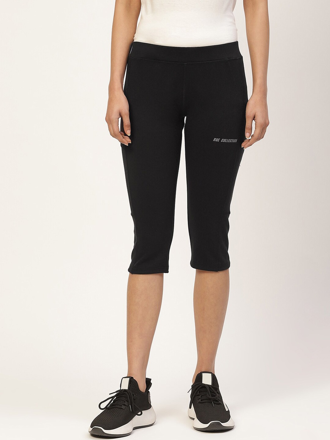 

Rue Collection Skinny-Fit Three-Forth Length Tights, Black