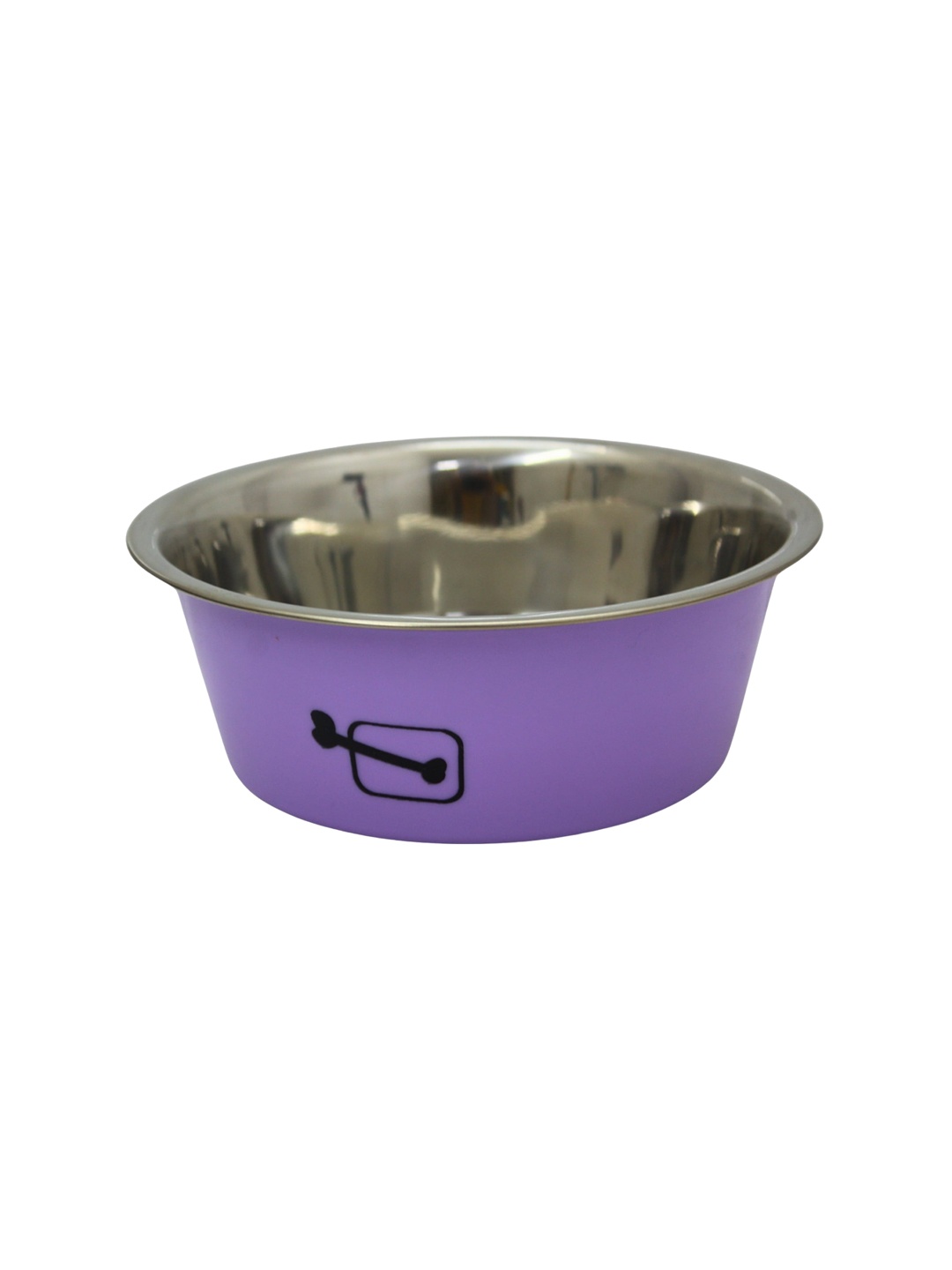 

Emily pets Bone Printed Anti-Slip Stainless Steel Pet Bowl, Purple