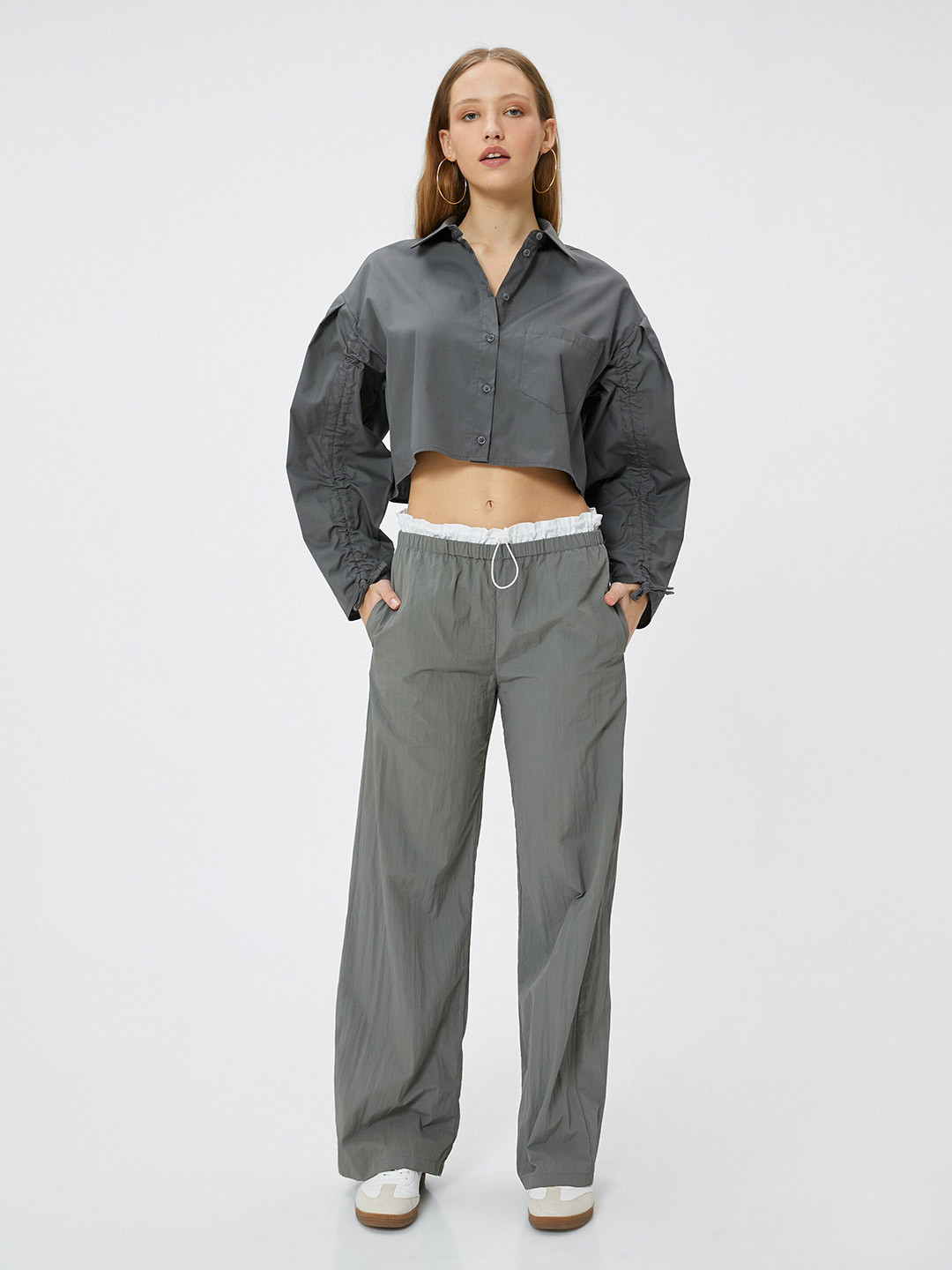 

Koton Spread Collar Casual Shirt, Grey