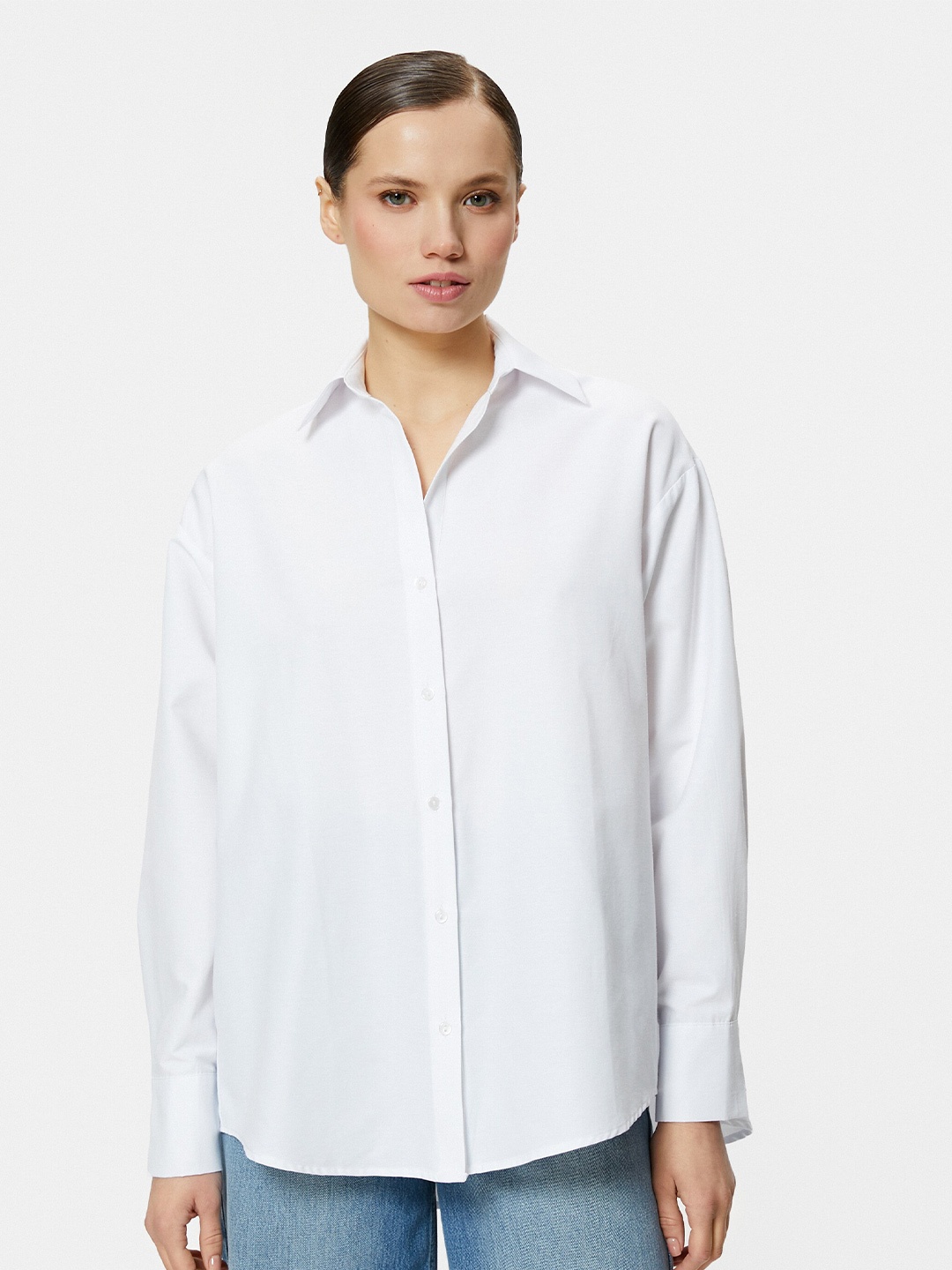 

Koton Spread Collar Opaque Cotton Casual Shirt, White