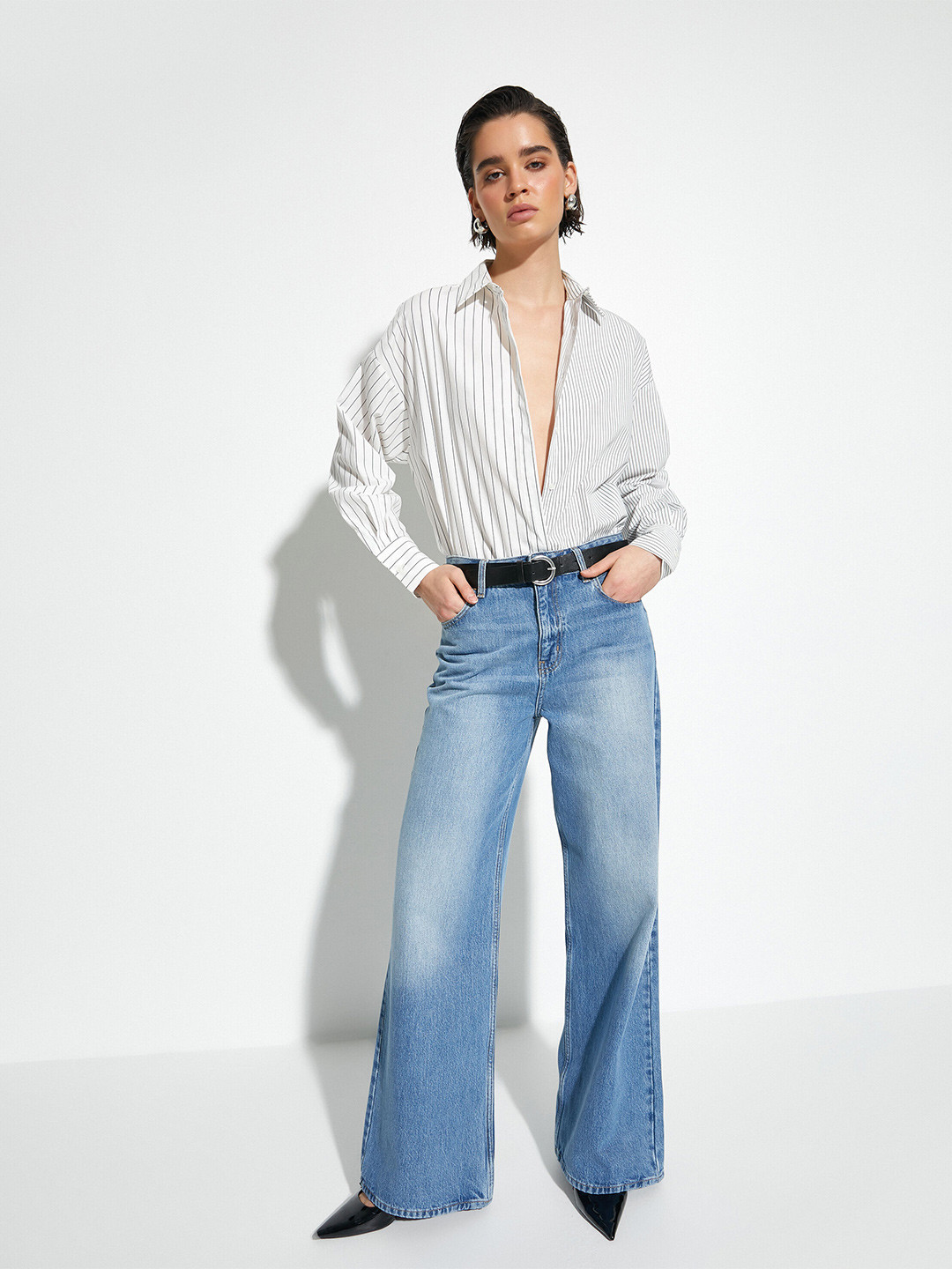 

Koton Striped Spread Collar Pure Cotton Casual Shirt, White