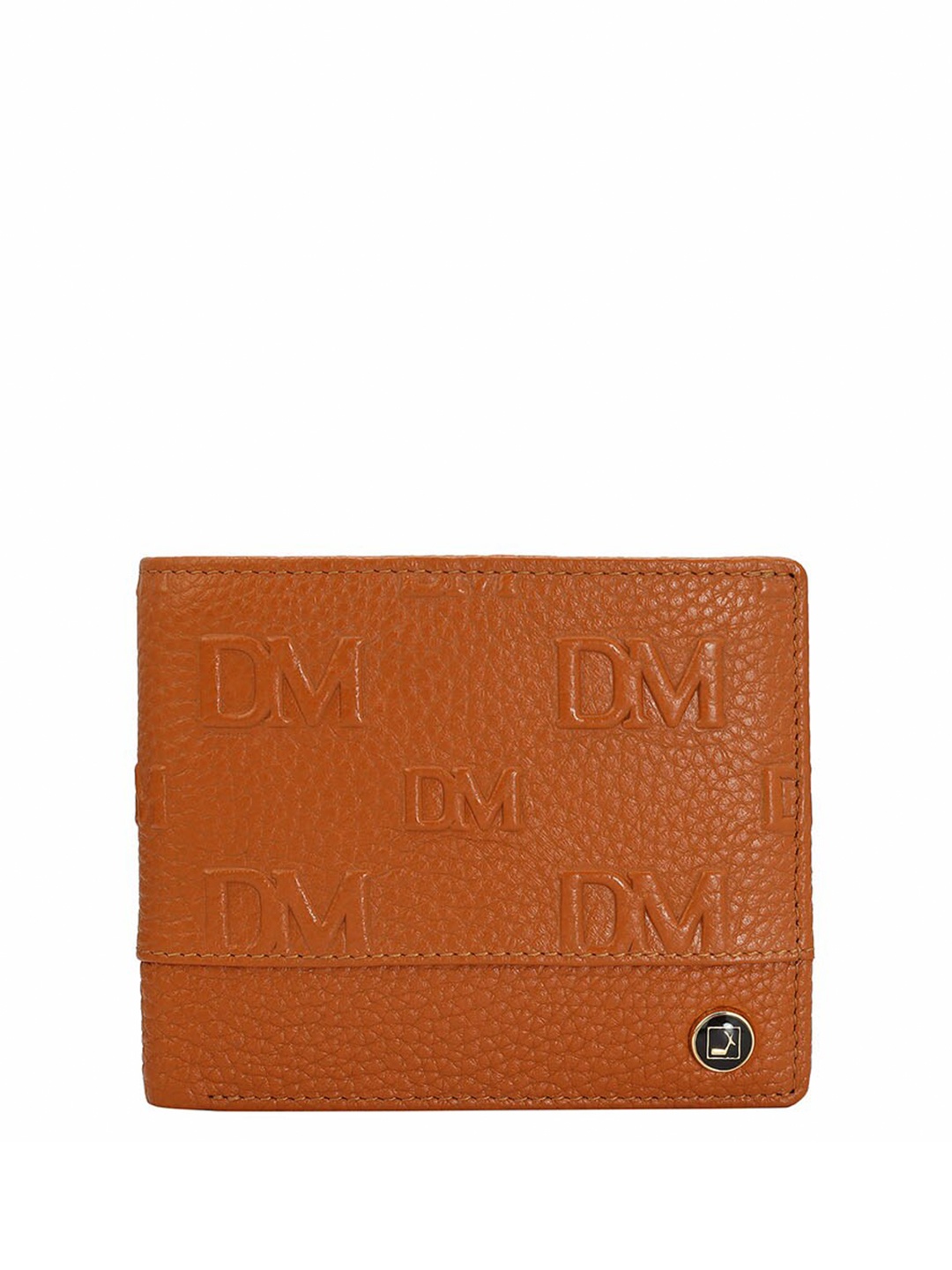 

Da Milano Men Textured Leather Two Fold Wallet, Orange