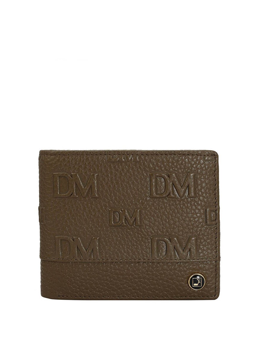 

Da Milano Men Textured Leather Two Fold Wallet, Brown
