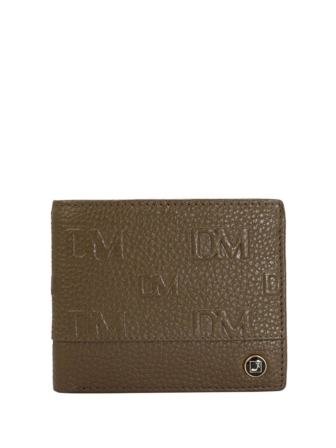 

Da Milano Men Typography Textured Leather Two Fold Wallet, Brown